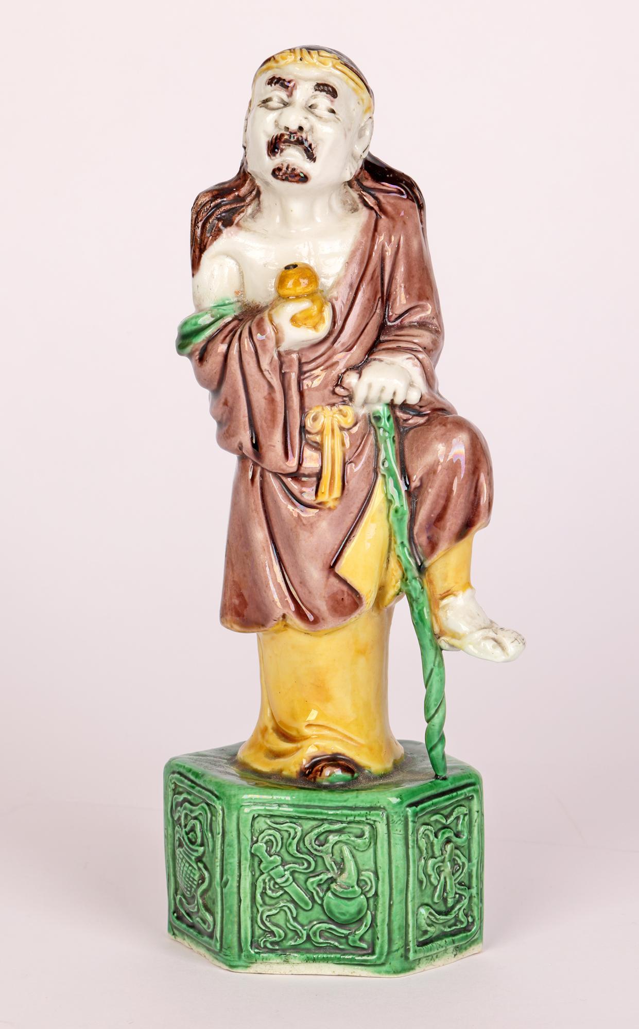 Chinese Qing Sancai Glazed Immortal Figure For Sale 2