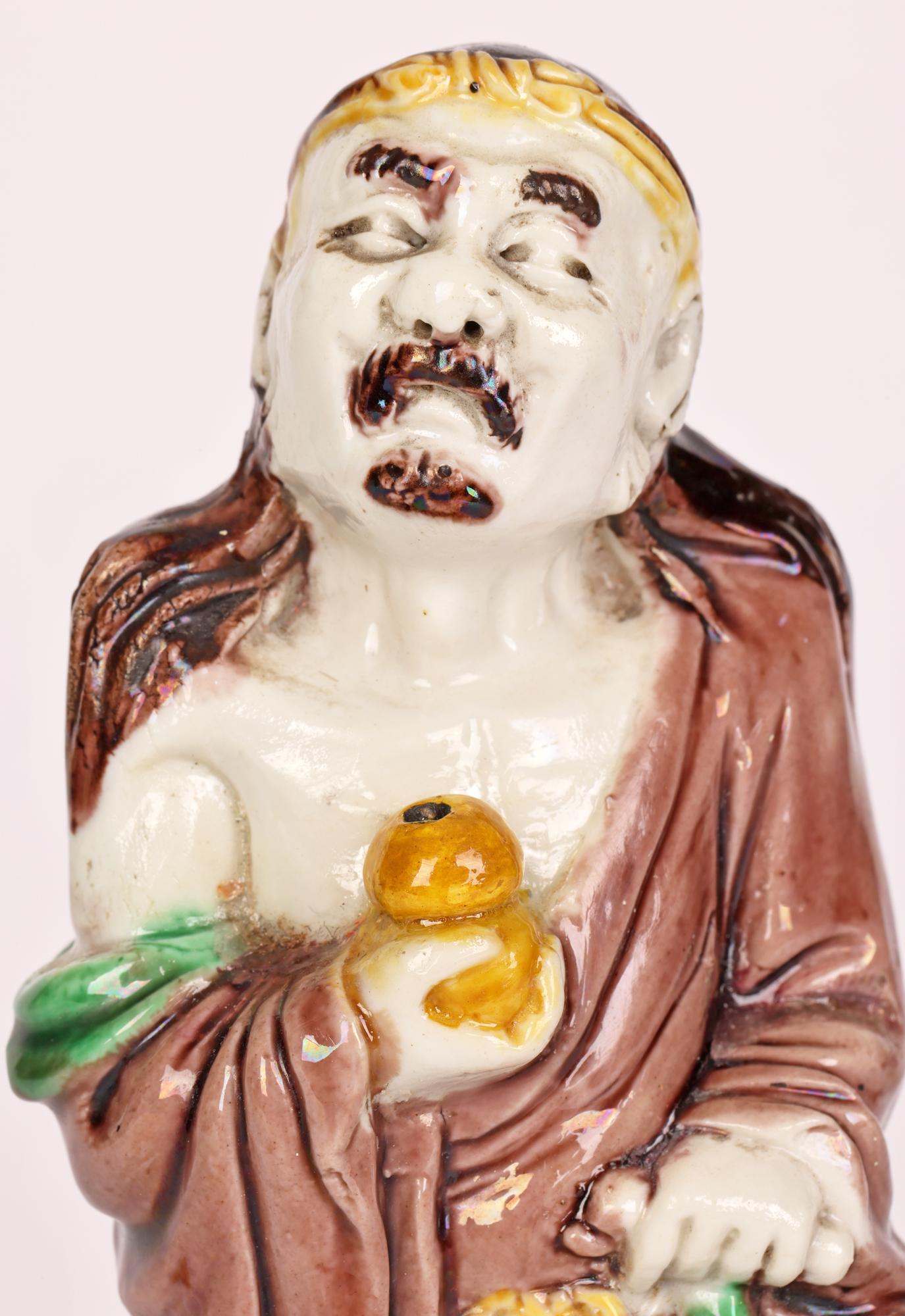 Chinese Qing Sancai Glazed Immortal Figure For Sale 3