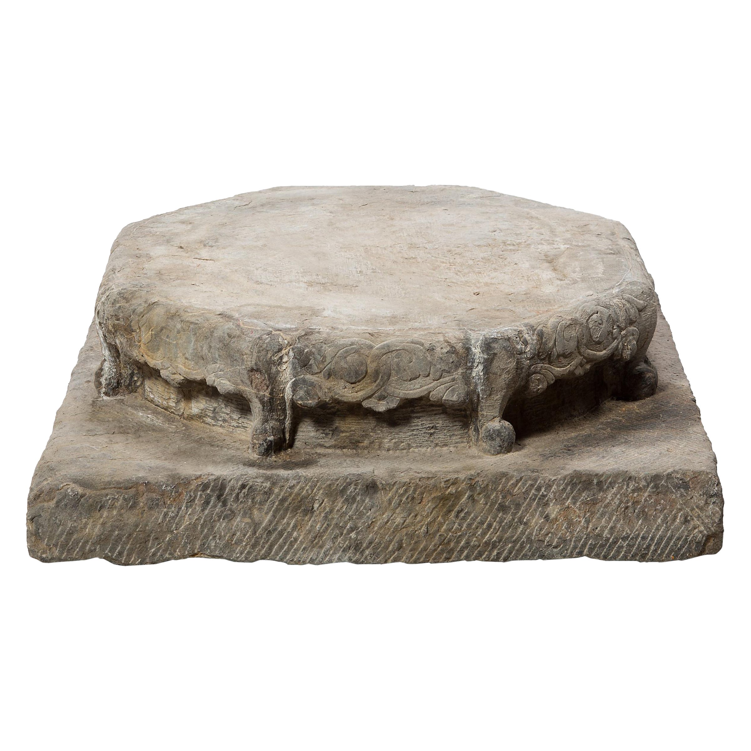 Chinese Qing Stone Column Base, c. 1900