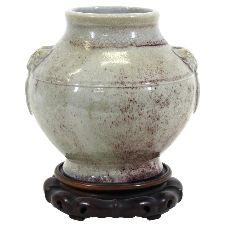 Chinese Qing Style Celadon Ceramic Jar Vase For Sale