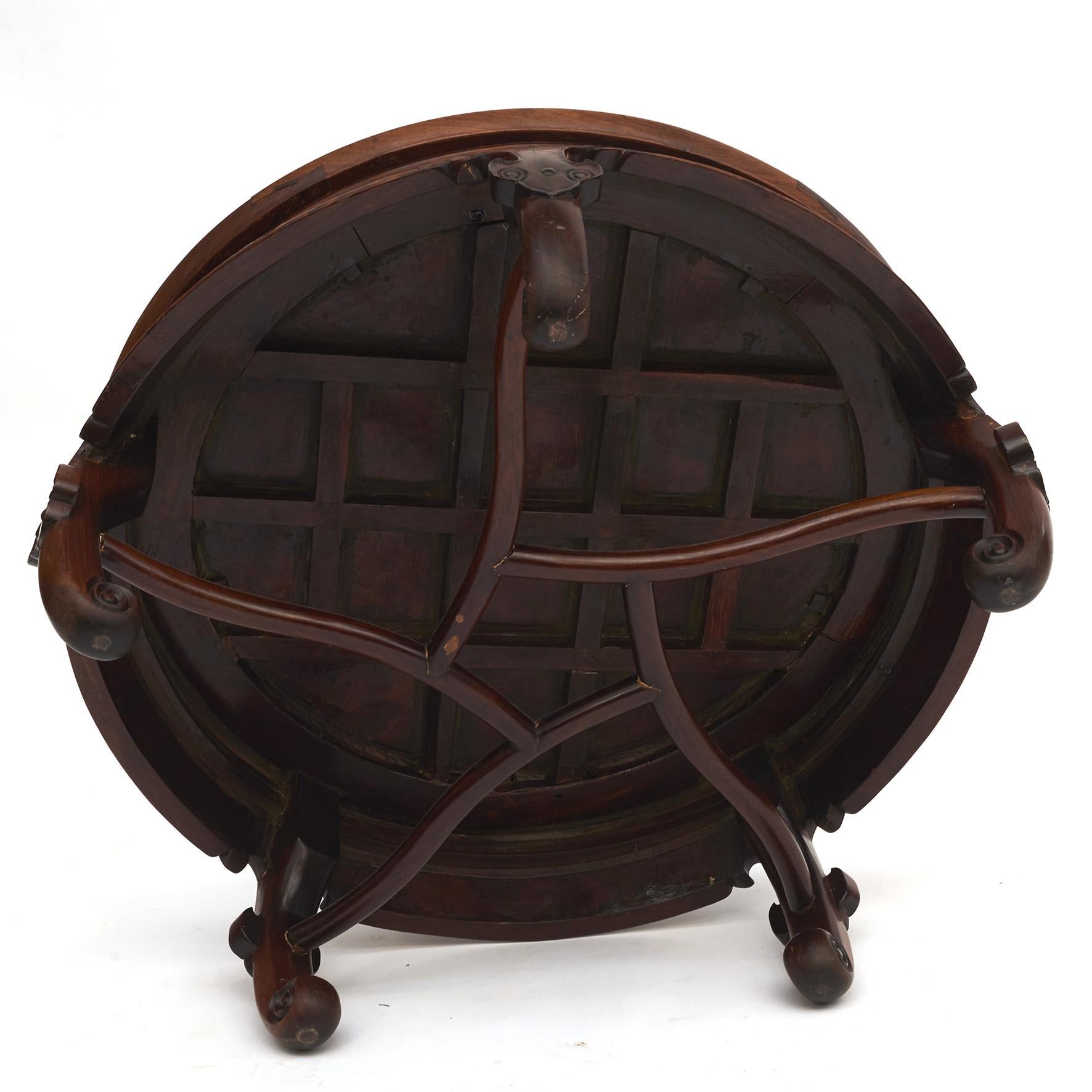 Chinese Qing Style Coffee Table in Blackwood and Root Wood For Sale 9
