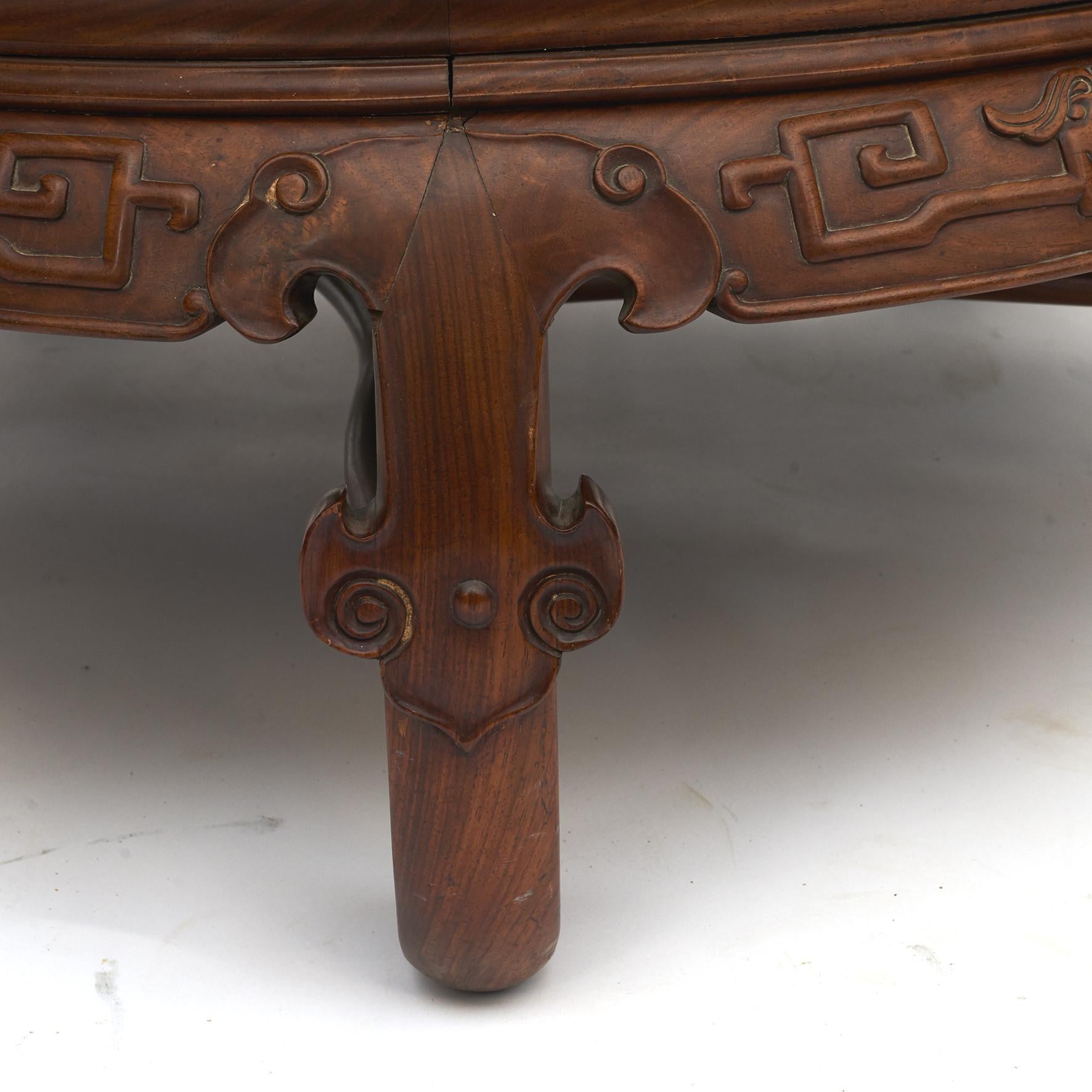 Chinese Qing Style Coffee Table in Blackwood and Root Wood For Sale 1