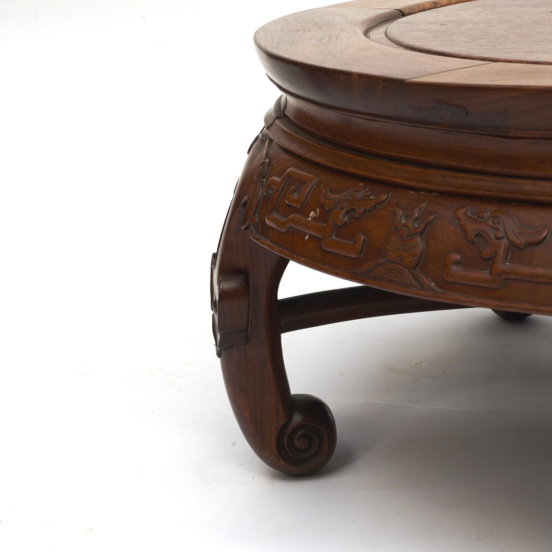 Chinese Qing Style Coffee Table in Blackwood and Root Wood For Sale 3