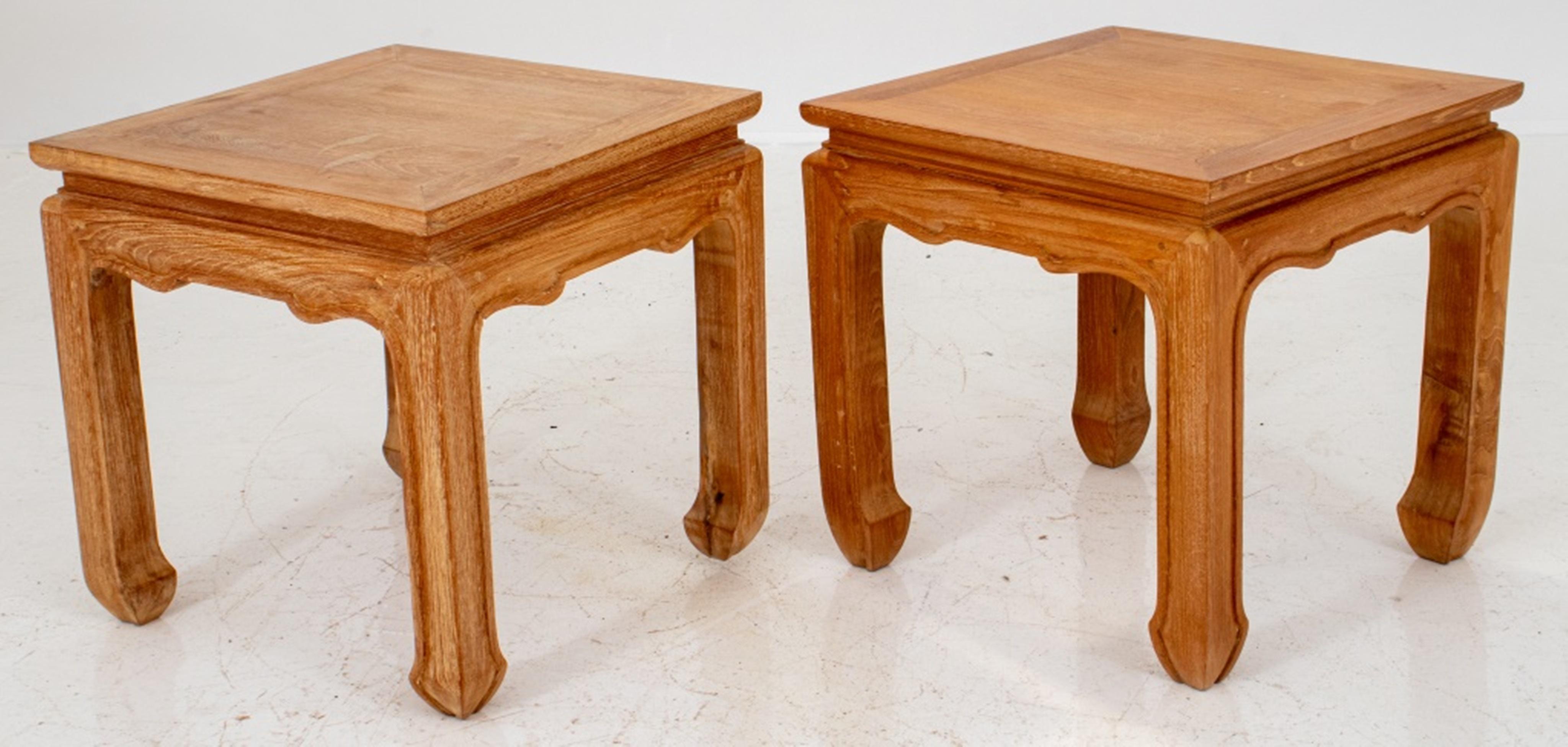 Chinese Qing Style Cypress Tables, Pair In Good Condition In New York, NY