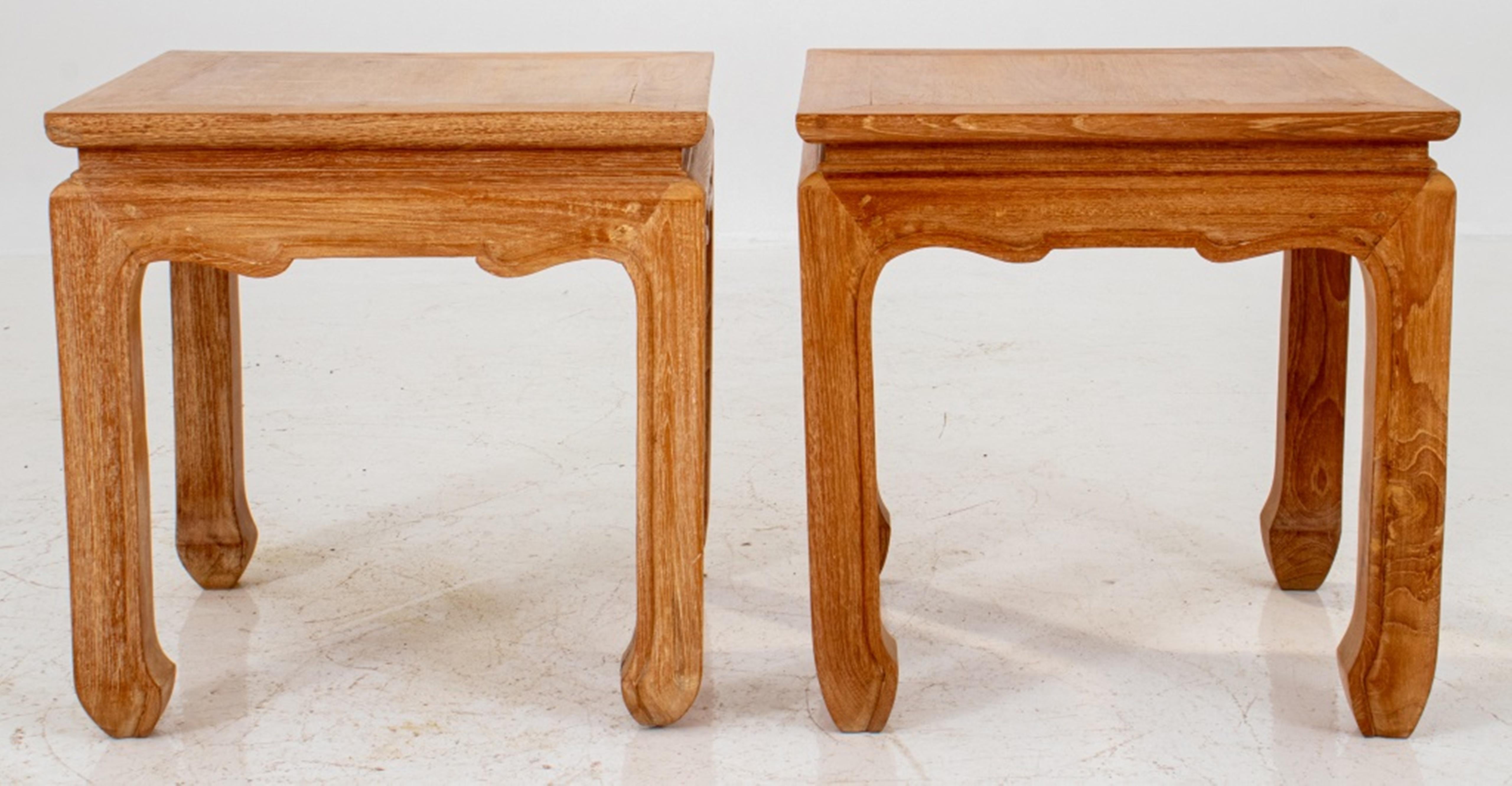 20th Century Chinese Qing Style Cypress Tables, Pair