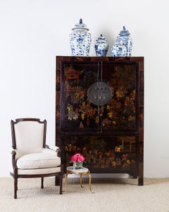 Chinese Qing Style Lacquered Wedding Cabinet Chest