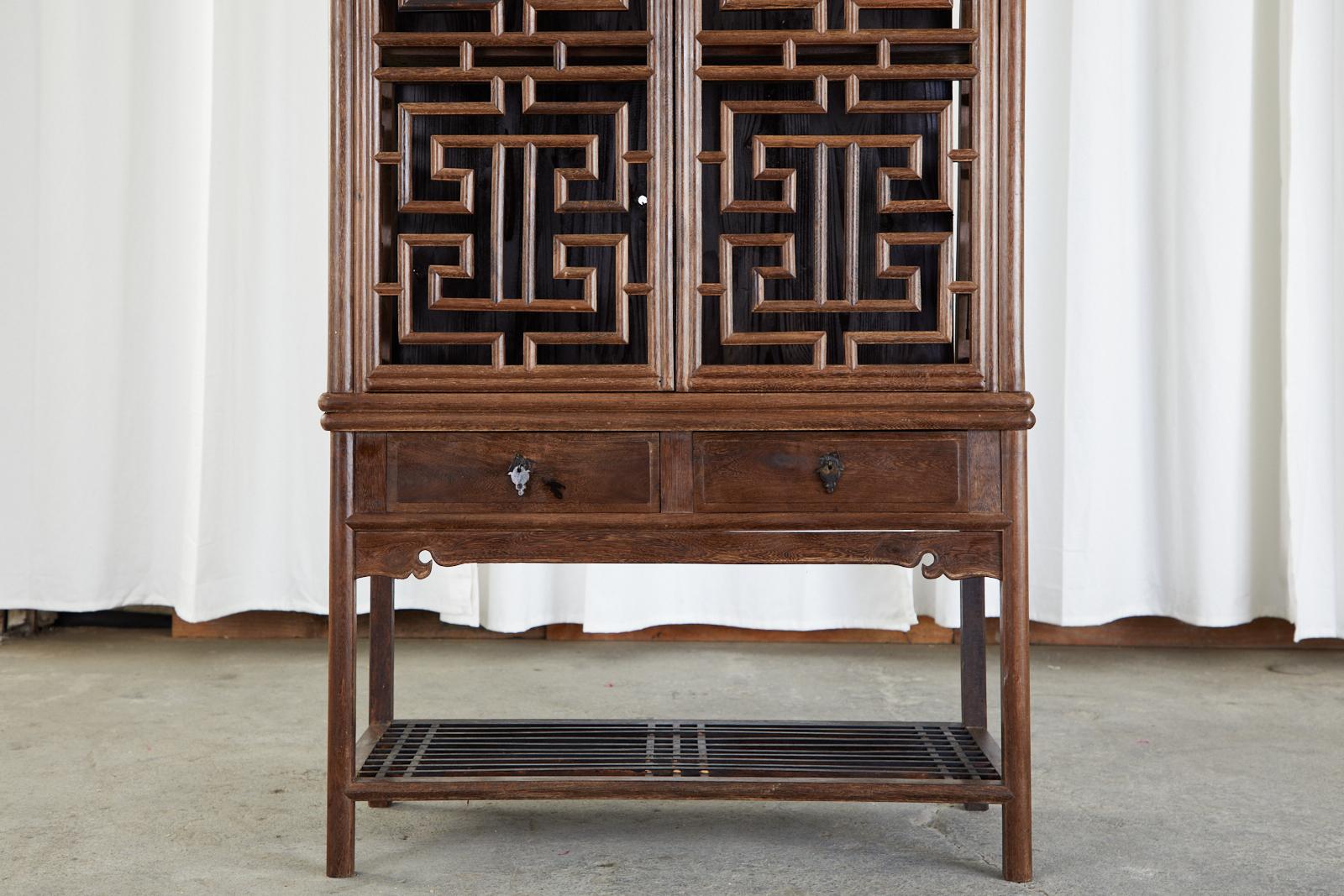Chinese Qing Style Open Fretwork Kitchen Cabinet For Sale 4