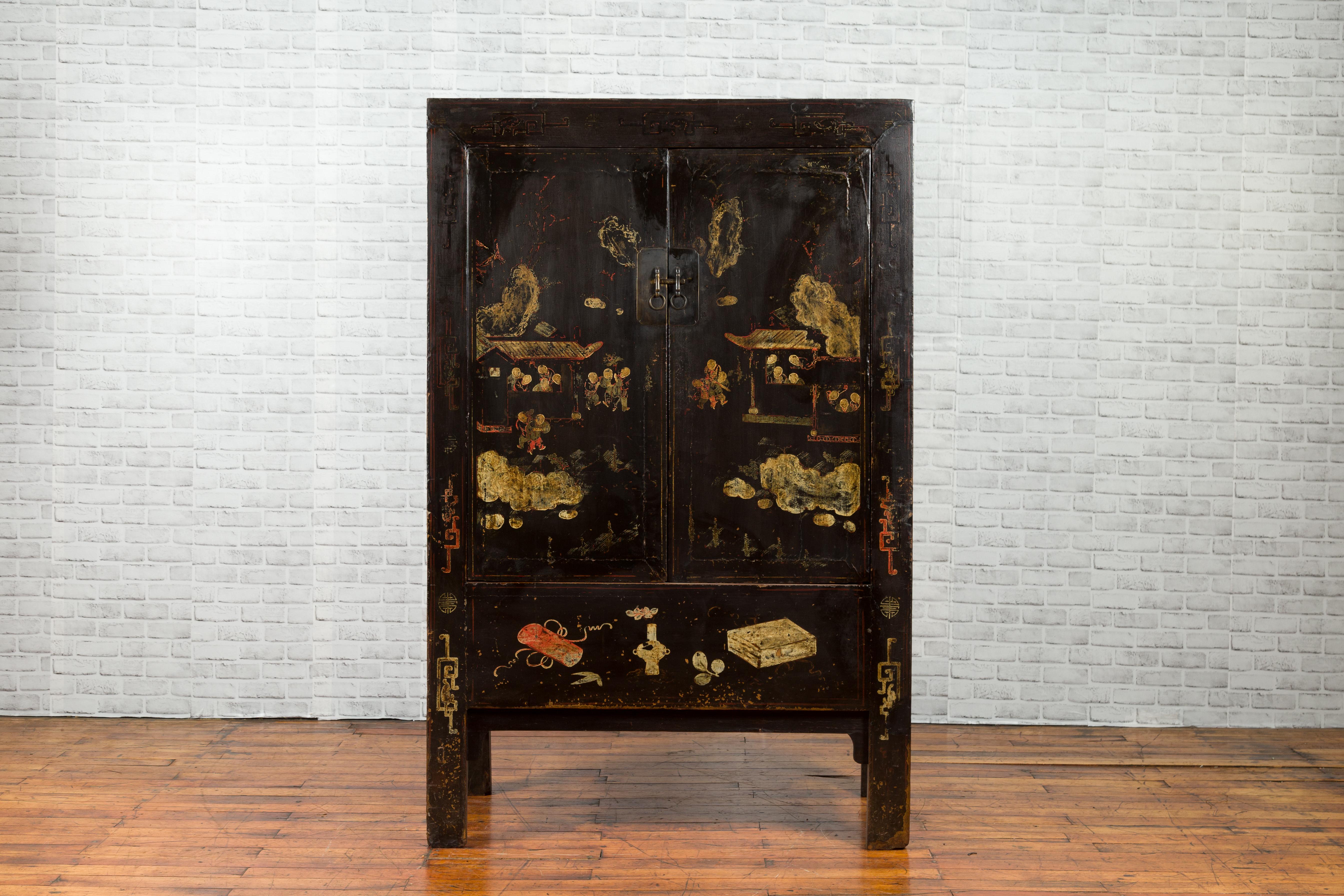 black lacquer chinese cabinet