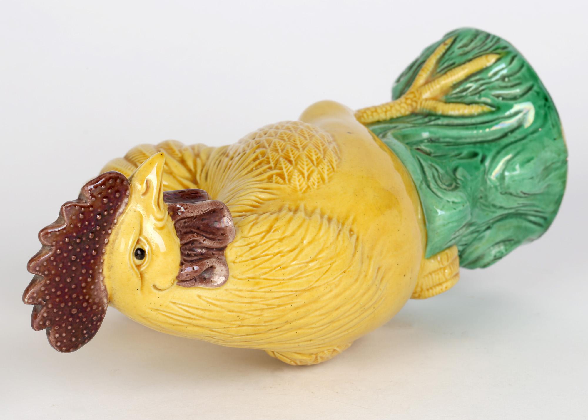 Chinese Qing Yellow Glazed Pottery Cockerel Figure For Sale 6