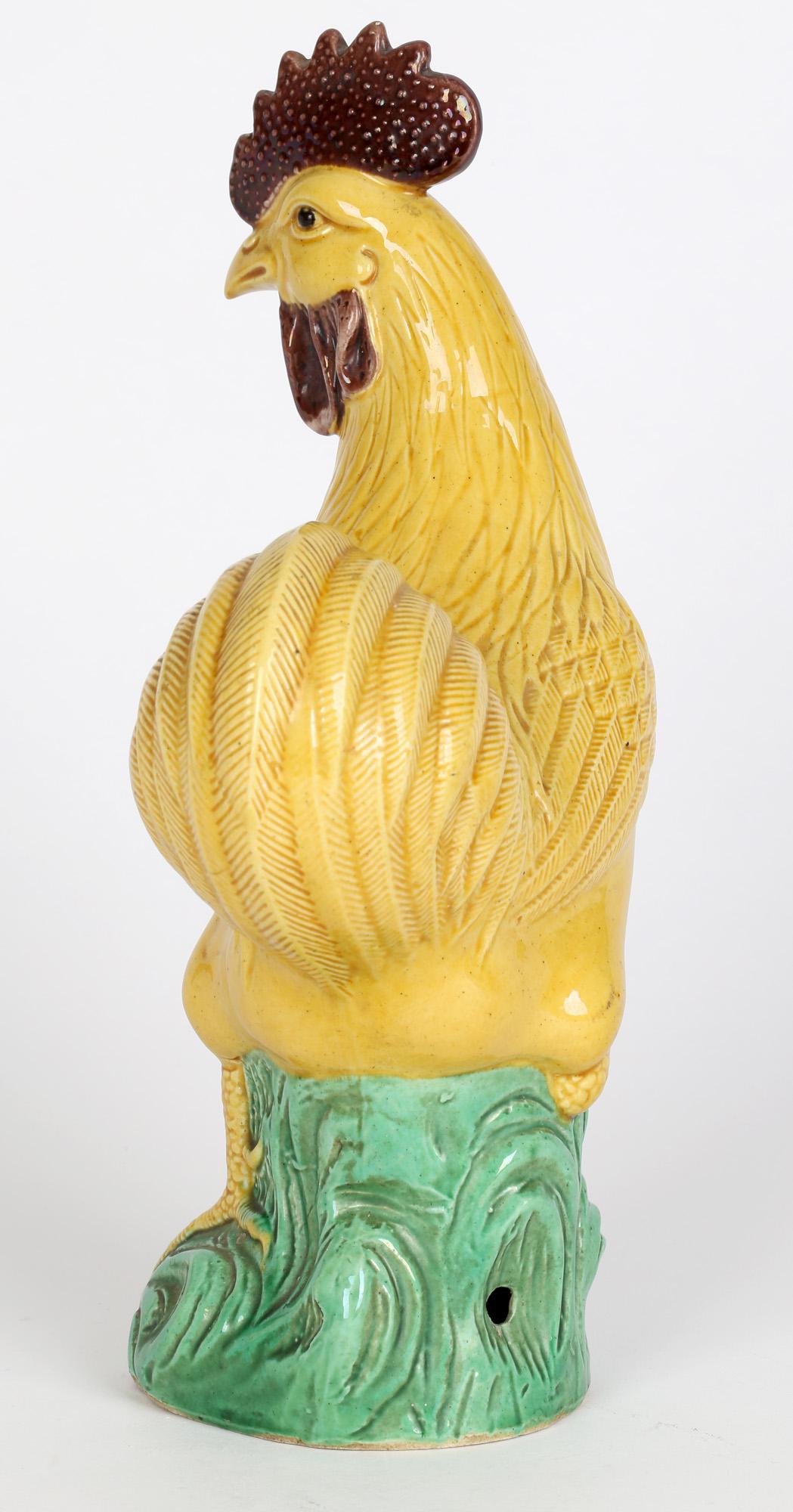 Chinese Qing Yellow Glazed Pottery Cockerel Figure For Sale 7