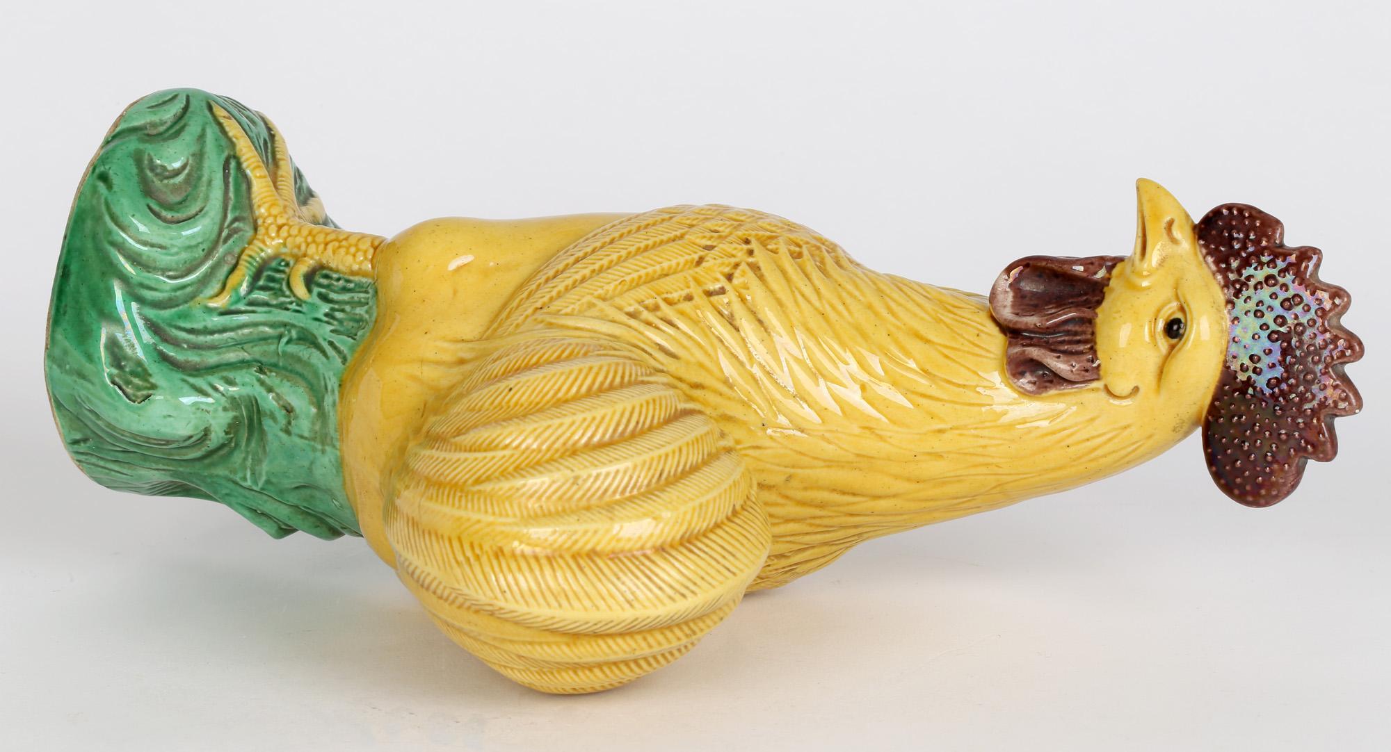 Chinese Qing Yellow Glazed Pottery Cockerel Figure For Sale 8