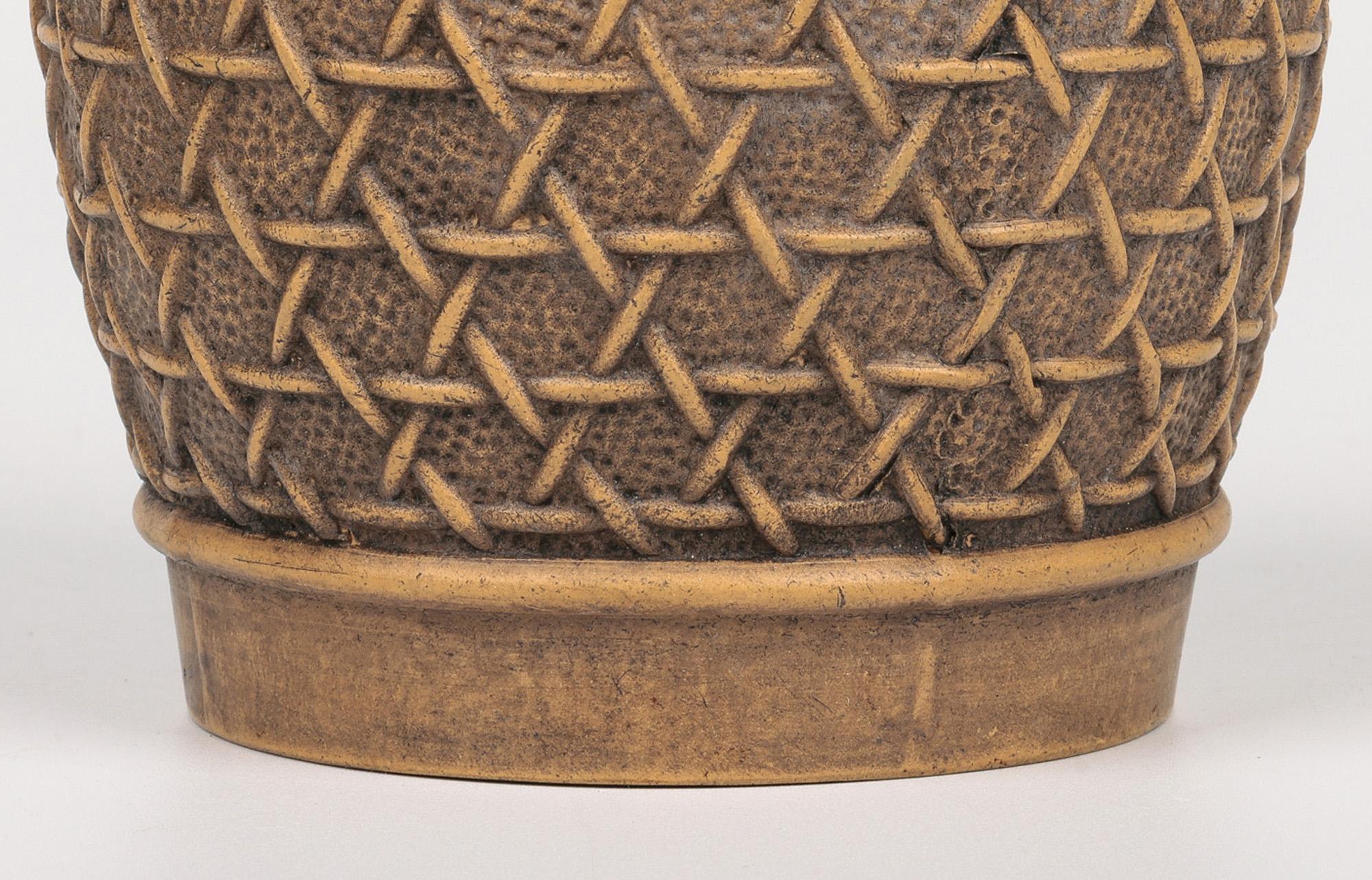 Chinese Qing Yixing Basketweave Ceramic Lidded Container For Sale 14