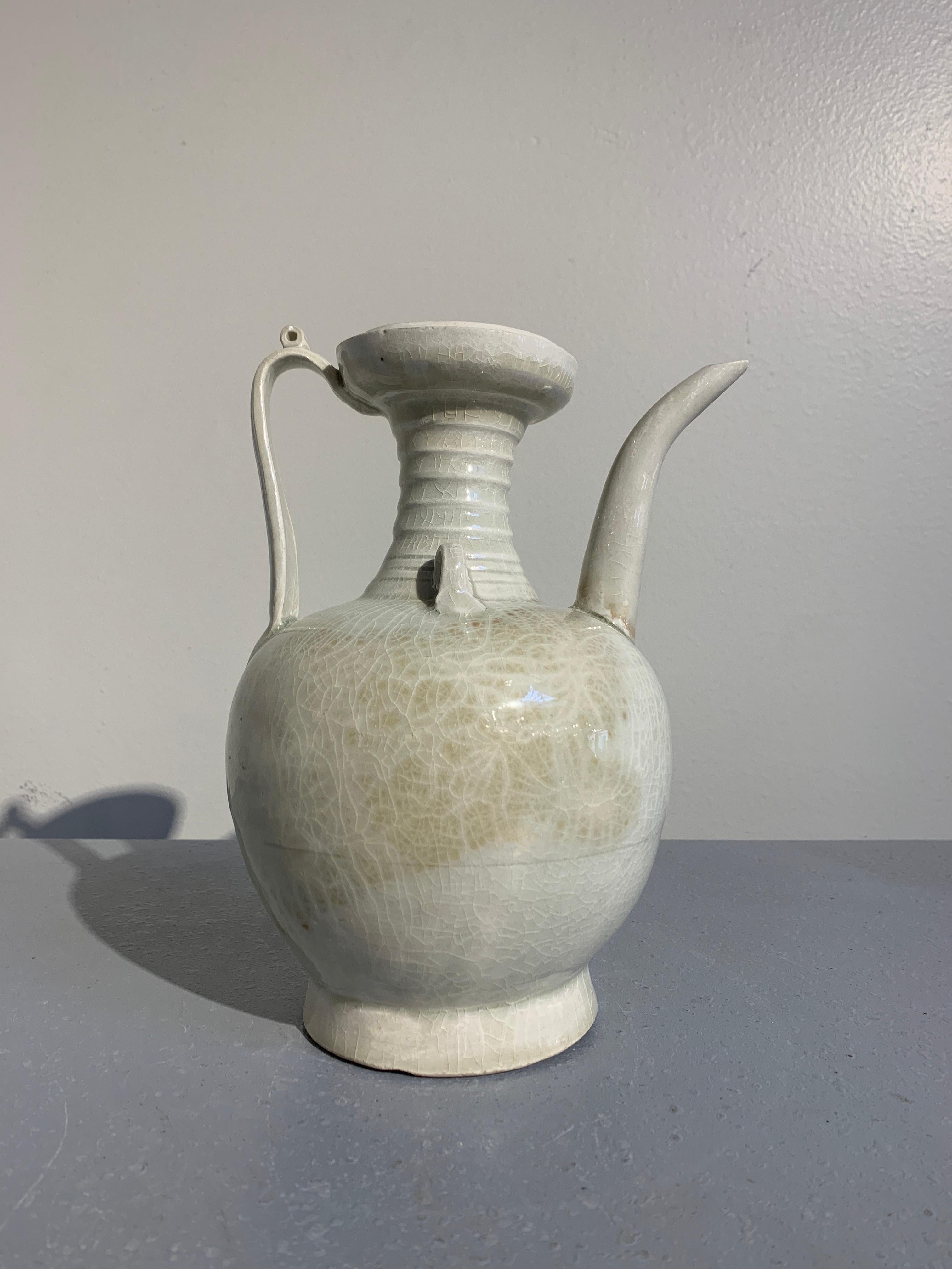 Porcelain Chinese Qingbai Glazed Ewer, Southern Song Dynasty, 13th Century