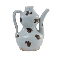Chinese Qingbai Gourd-Shaped Spotted Ewer, Yuan Dynasty
