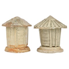 Used Chinese Qingbai Small Model of a Granary Set, Song Dynasty