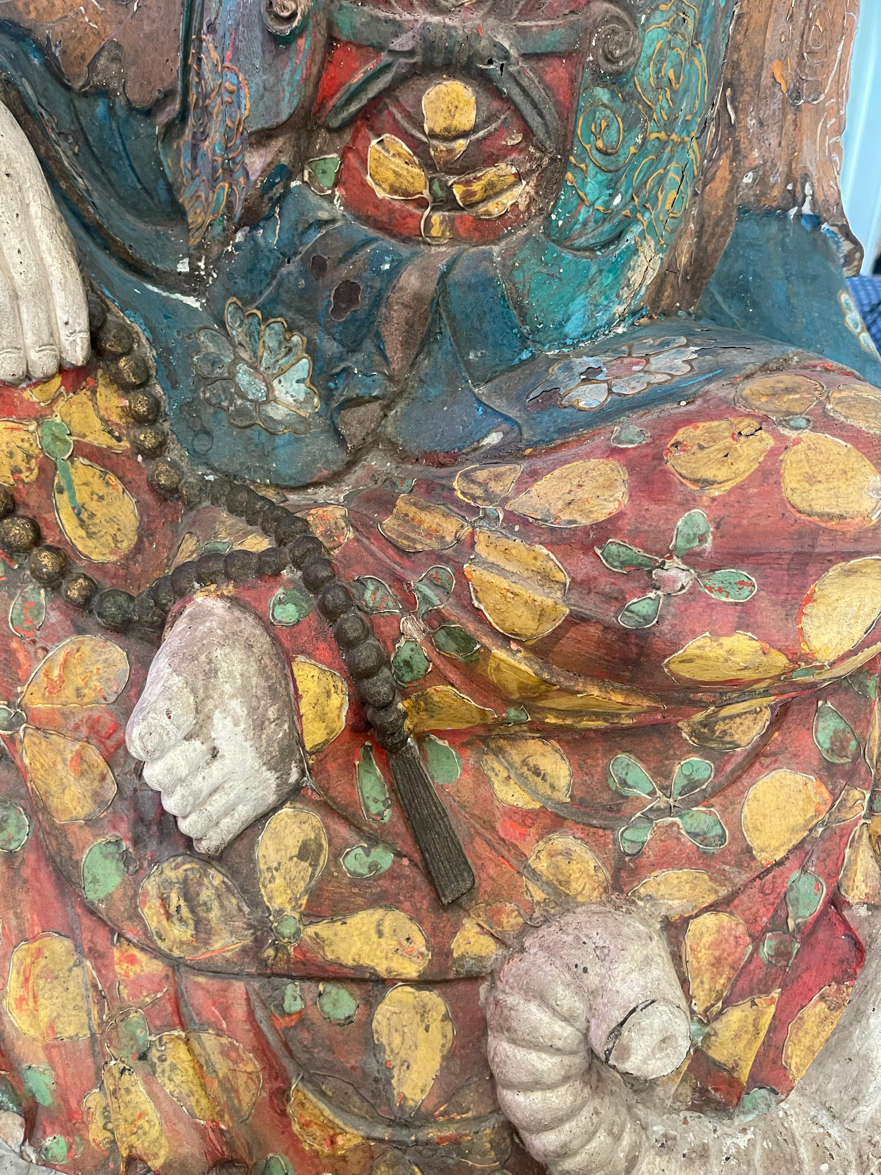 18th Century and Earlier Chinese Quan Yin Temple Sculpture For Sale