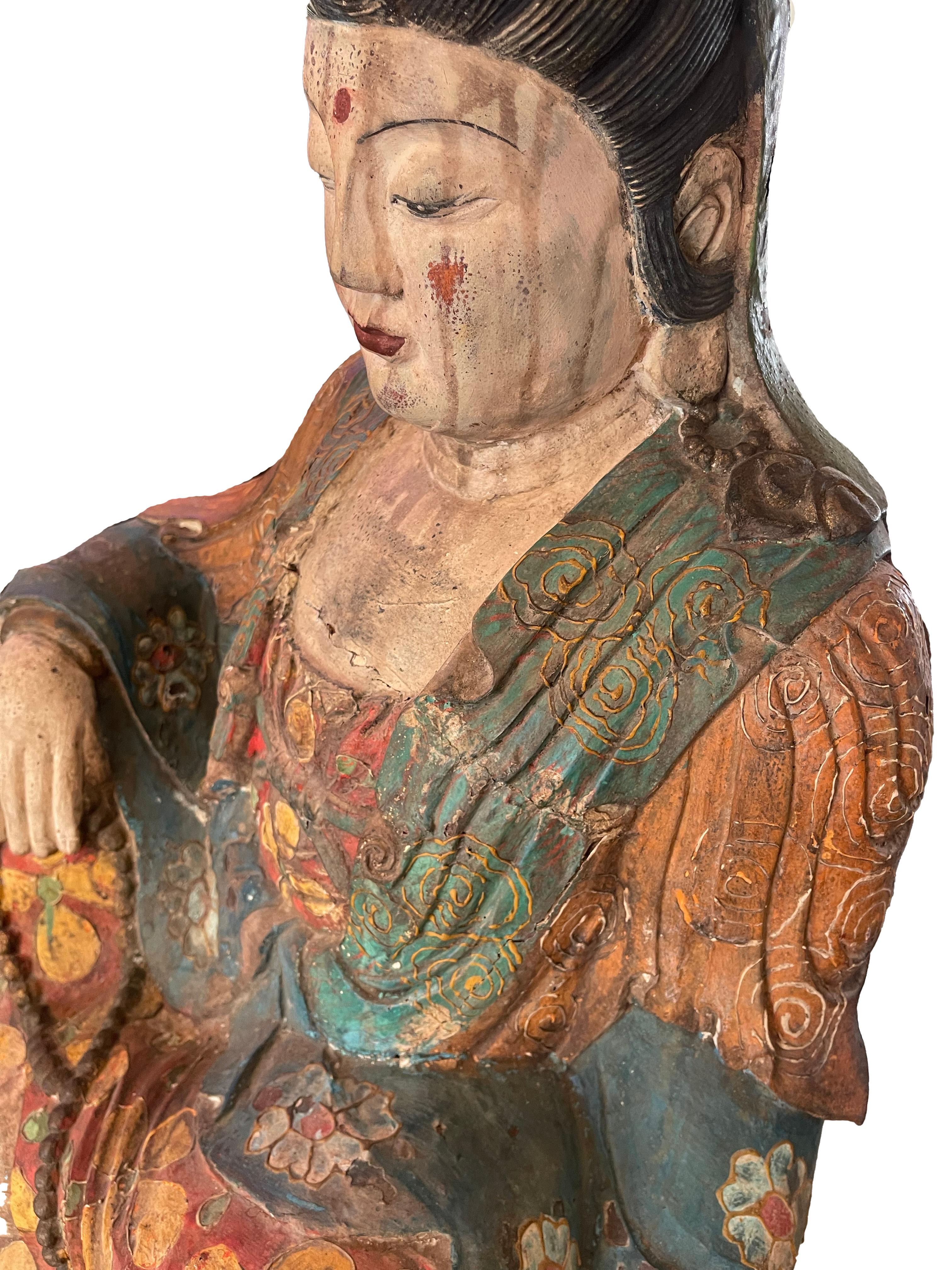 Chinese Quan Yin Temple Sculpture For Sale 1