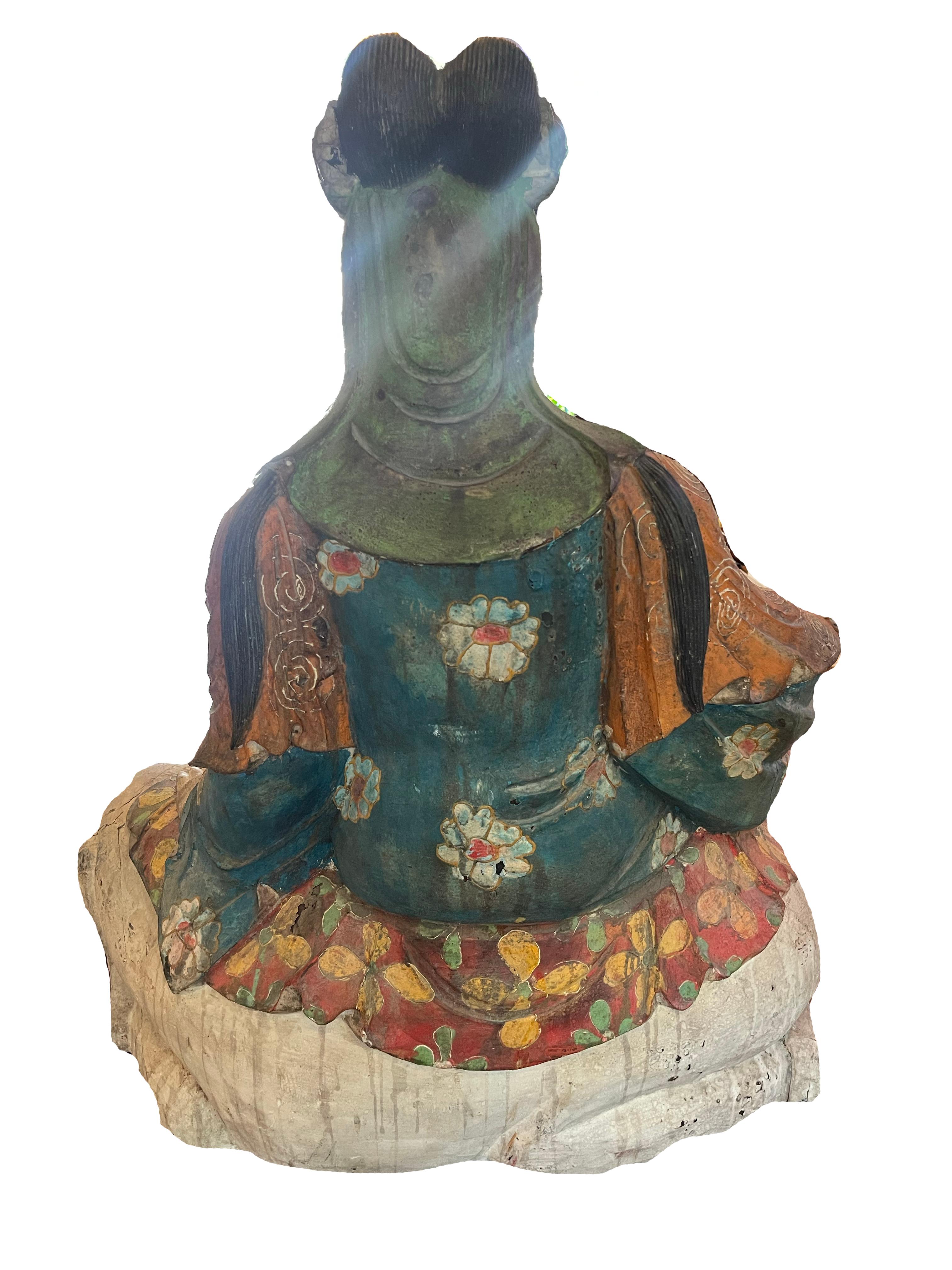 Chinese Quan Yin Temple Sculpture For Sale 3