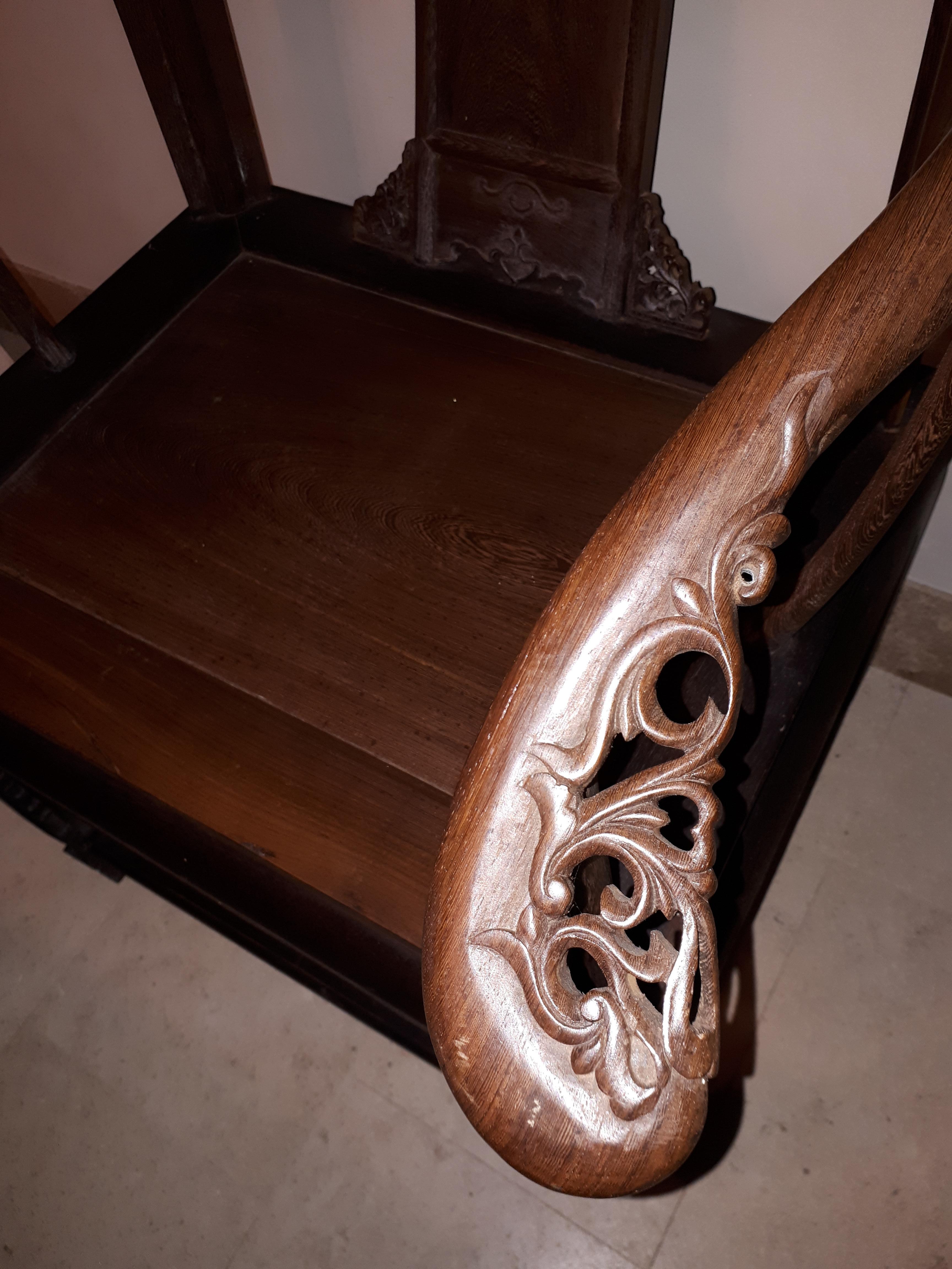 Chinese Quanyi Armchair In Jichimu, China Qing Dynasty For Sale 3