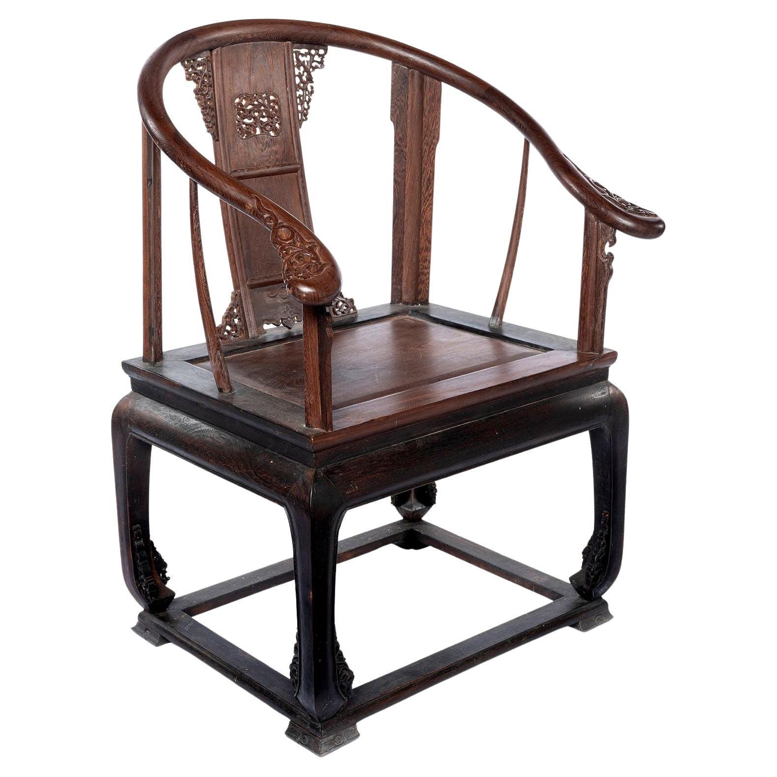 Chinese Quanyi Armchair In Jichimu, China Qing Dynasty For Sale