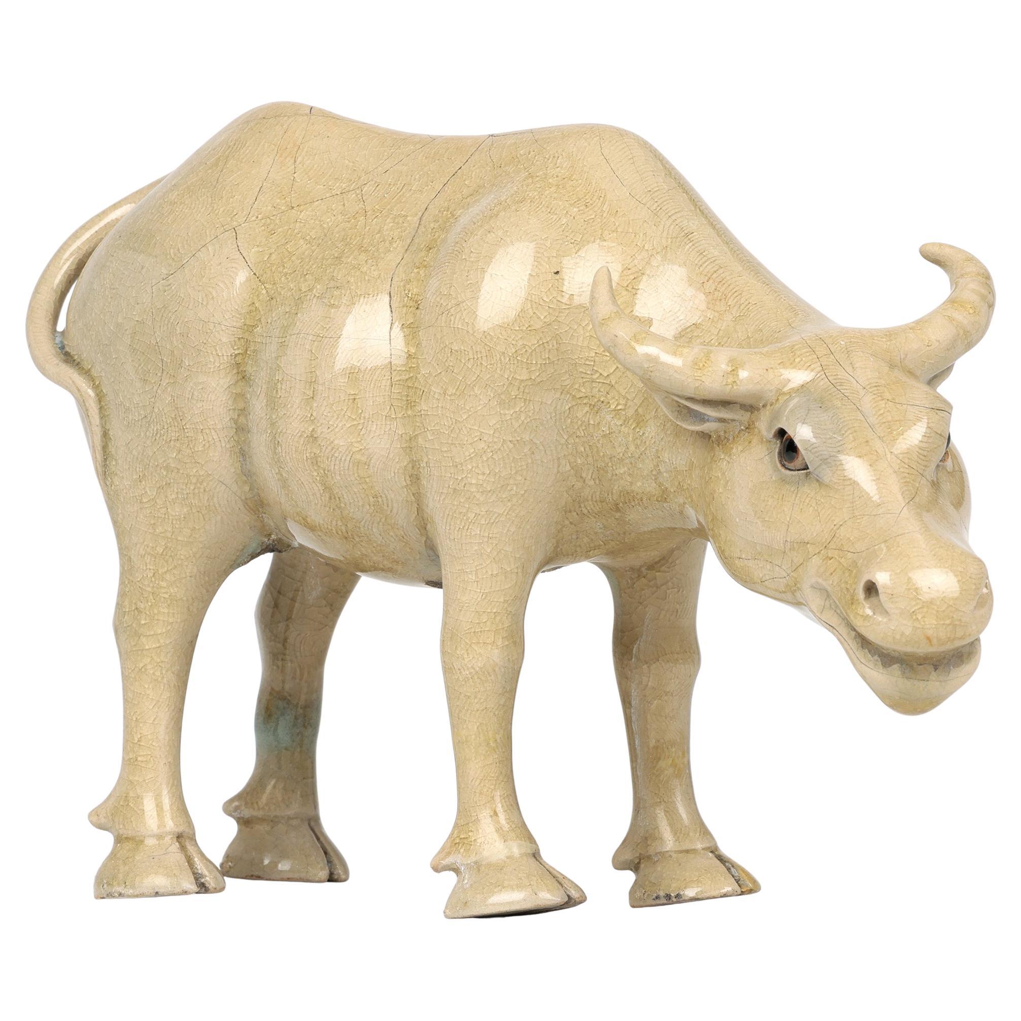 Chinese Rare Porcelain Celadon Glazed Water Buffalo Ex. Museum Collection