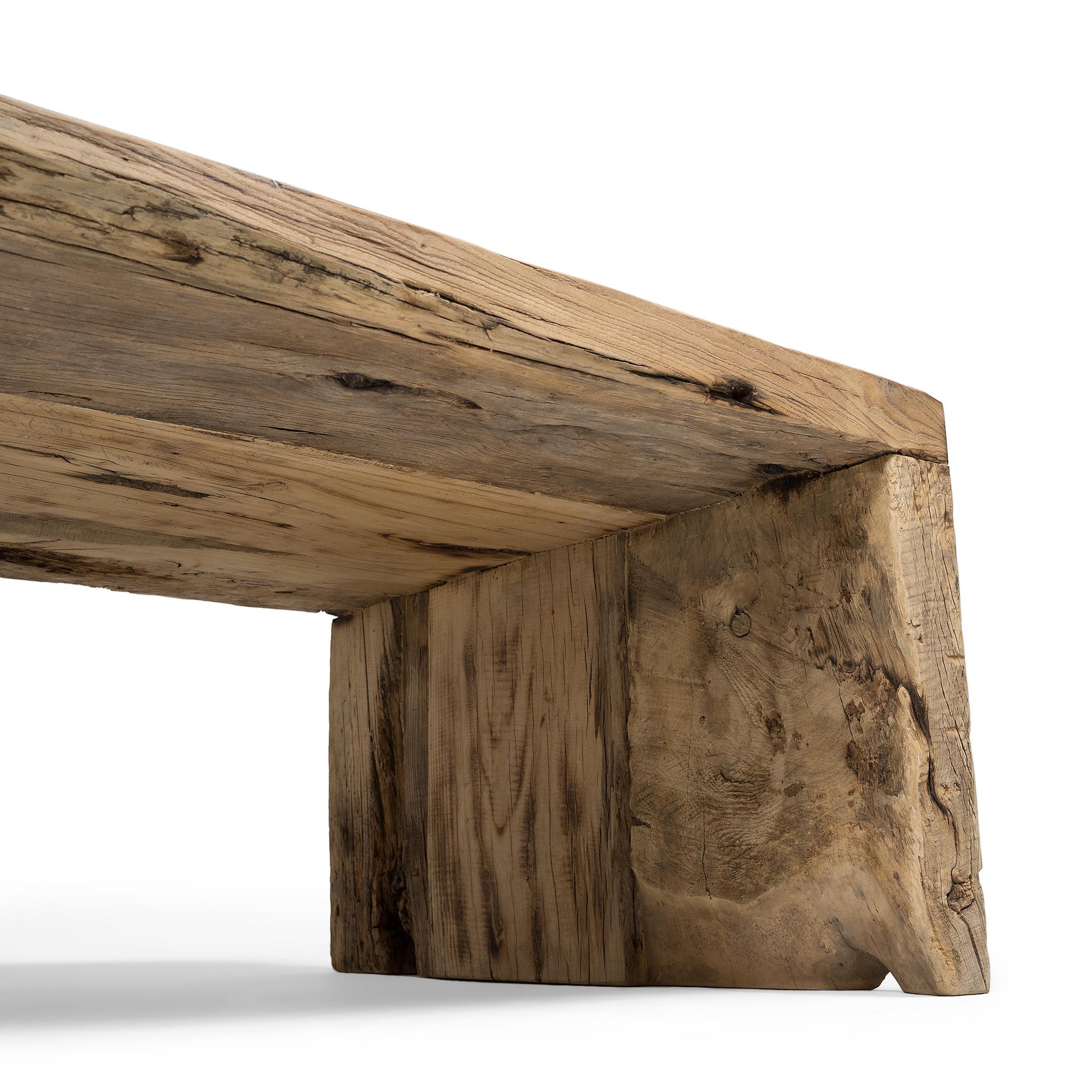 Chinese Reclaimed Elm Waterfall Coffee Table 1