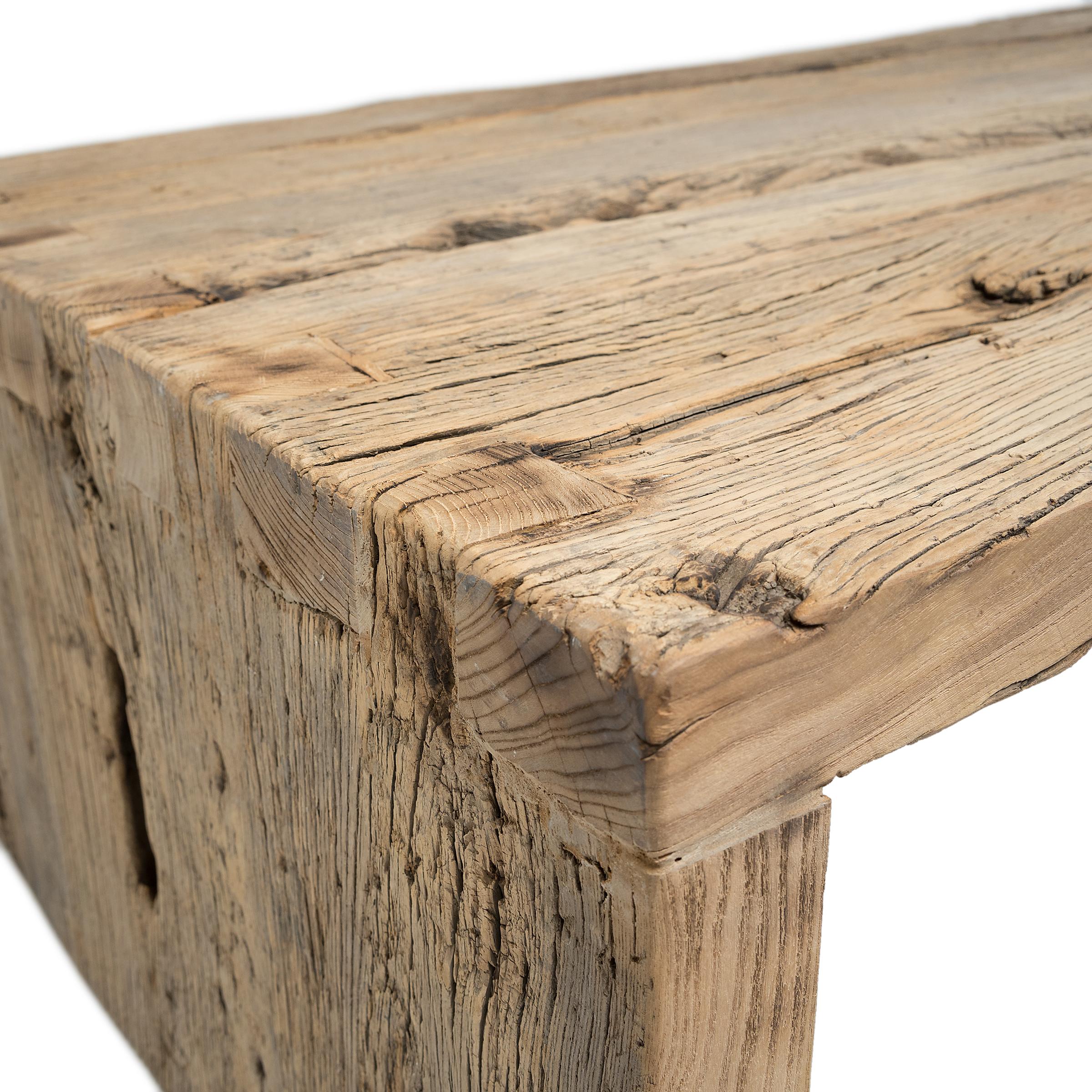 Chinese Reclaimed Elm Waterfall Coffee Table 2