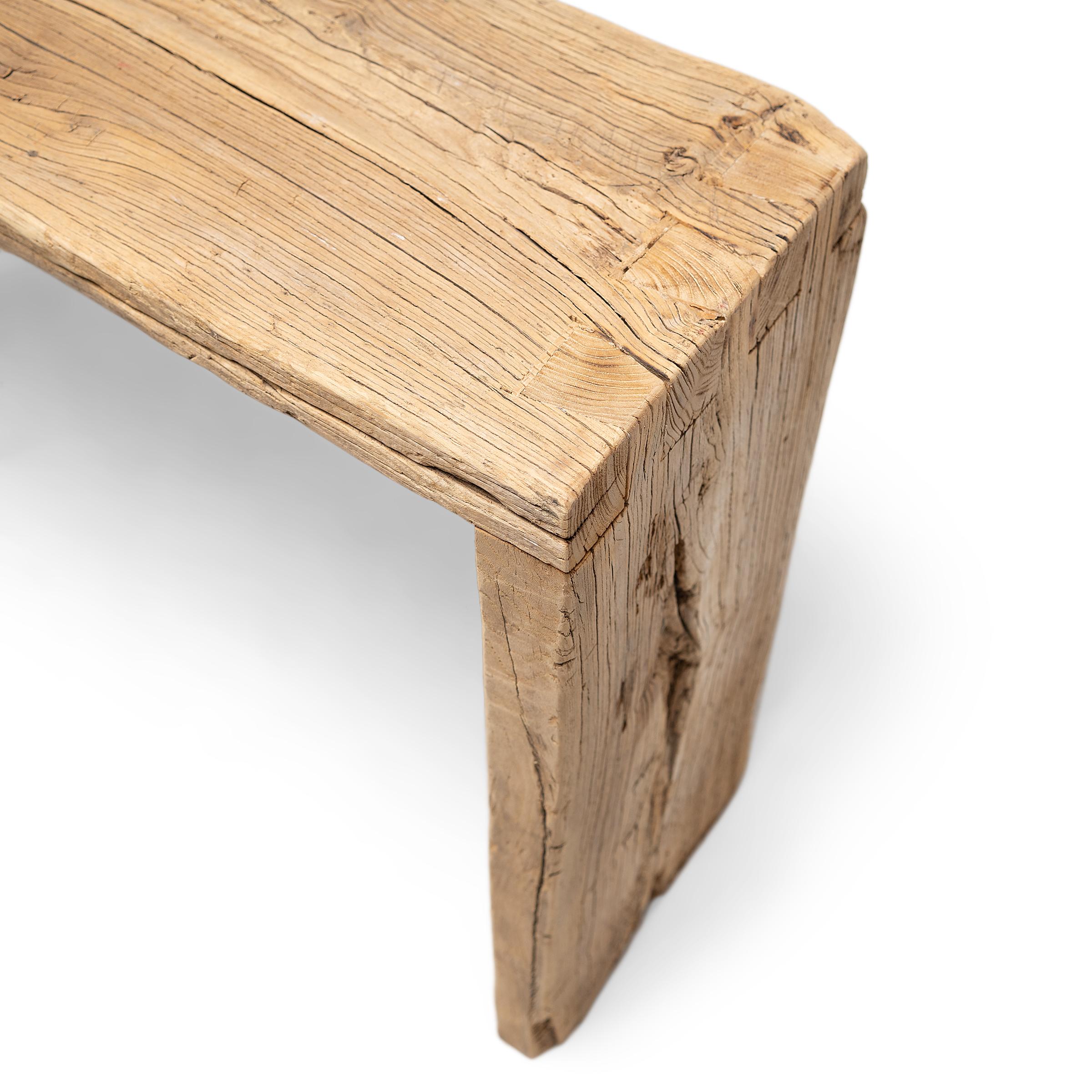 Chinese Reclaimed Elm Waterfall Table For Sale 1
