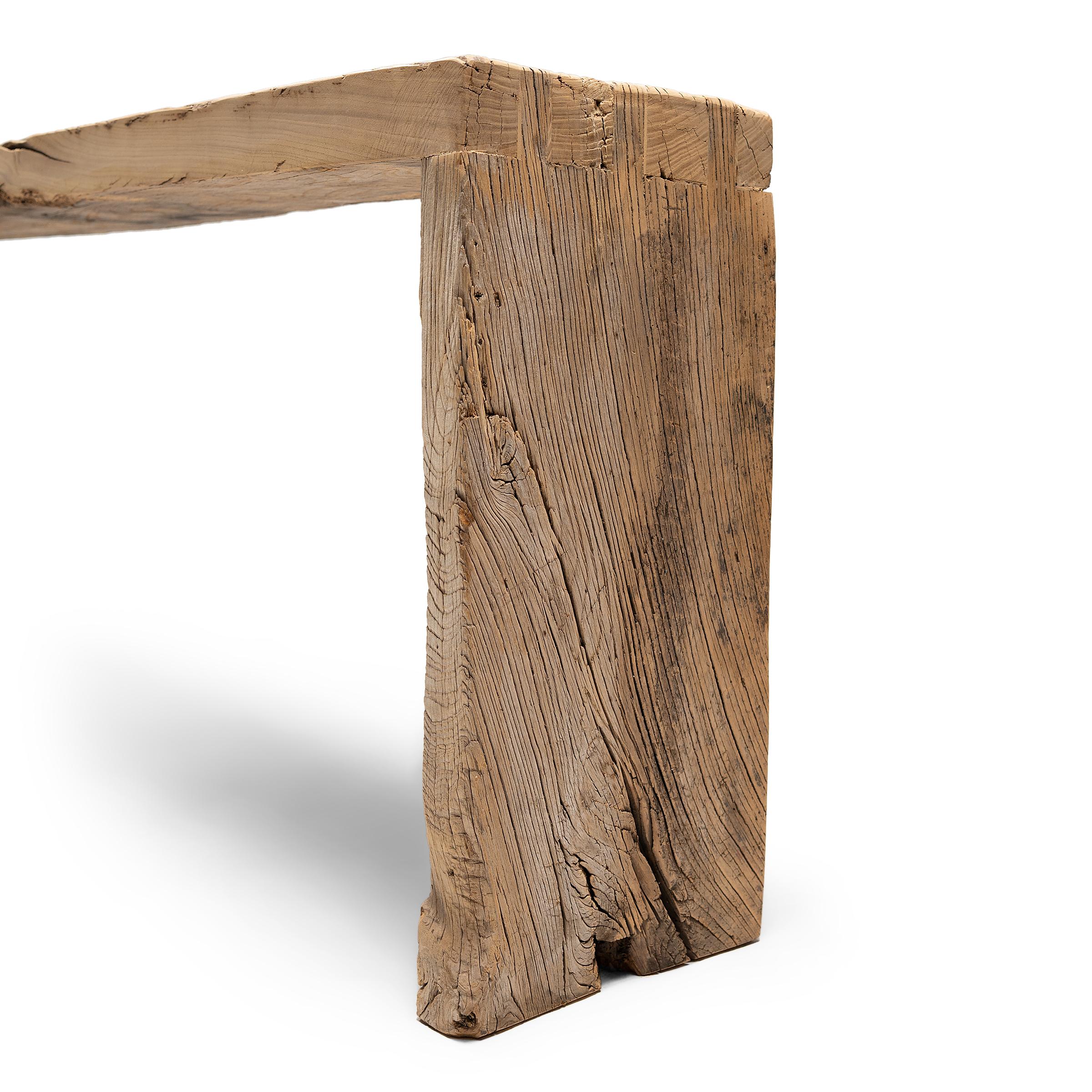 Chinese Reclaimed Elm Waterfall Table 2