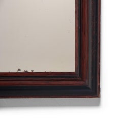 Chinese Red and Black Spoiled Glass Mirror, c. 1900