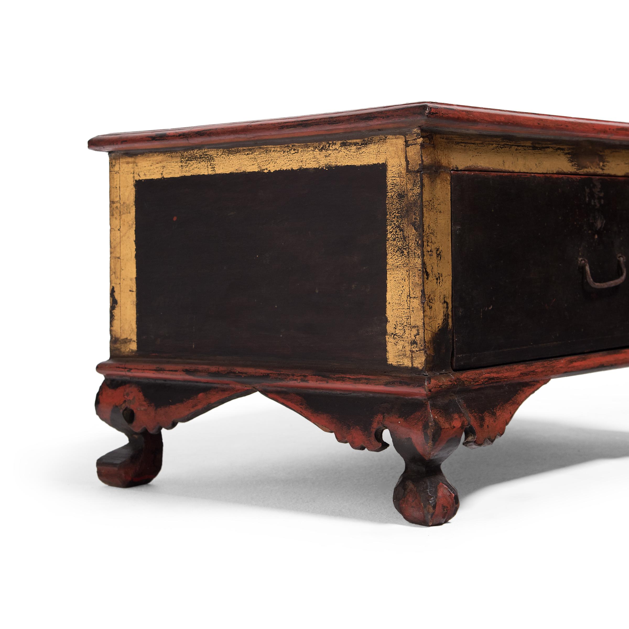 Chinese Red and Gold Shrine Chest, c. 1850 For Sale 3