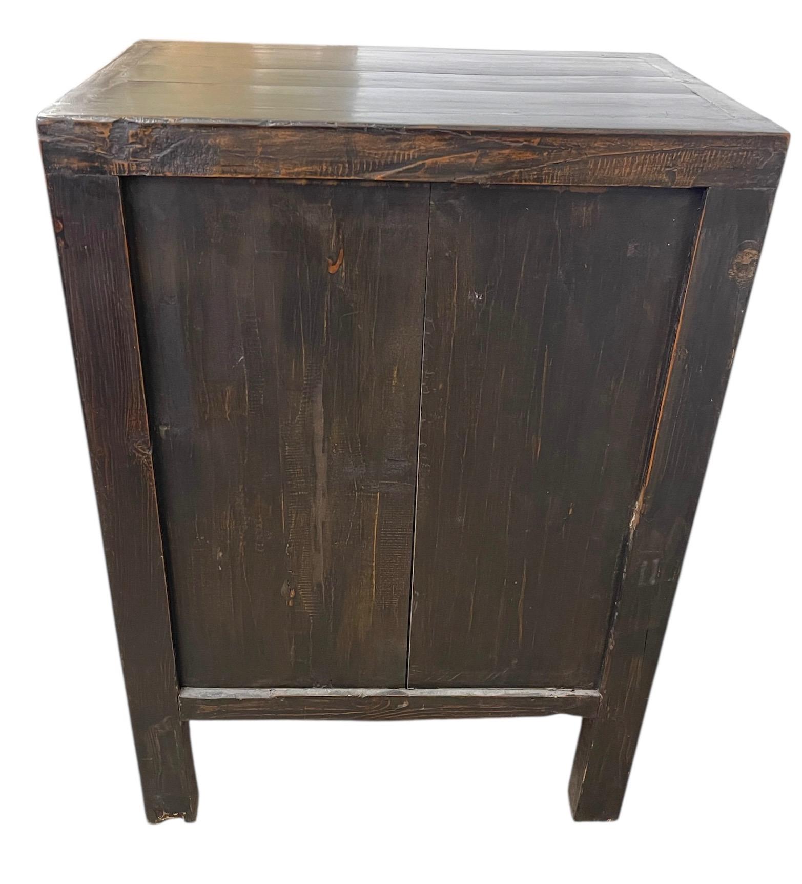Chinese Red Cabinet with Gilt Figural and Dragon Motifs For Sale 1