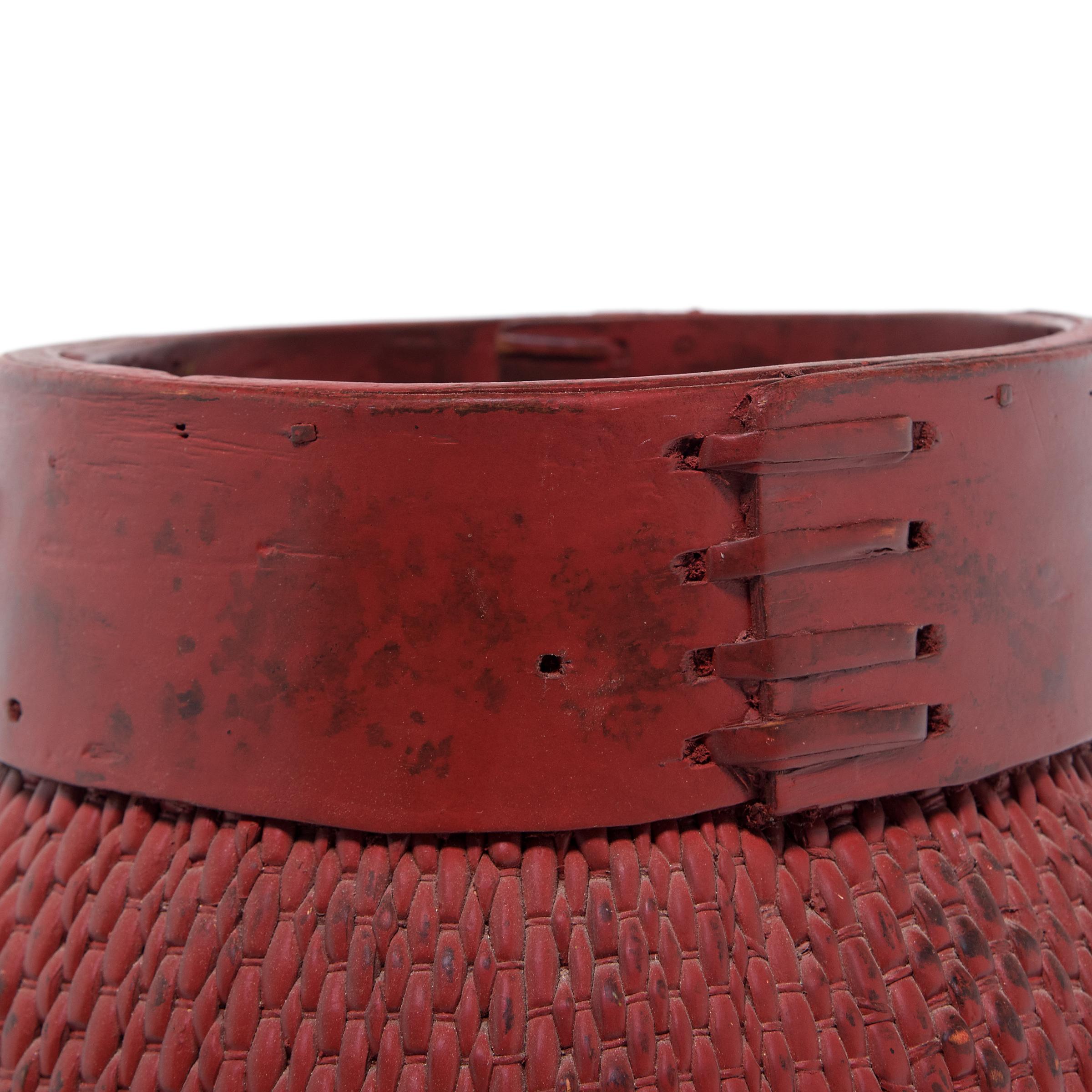 Chinese Red Fisherman's Basket, c. 1900 In Good Condition In Chicago, IL