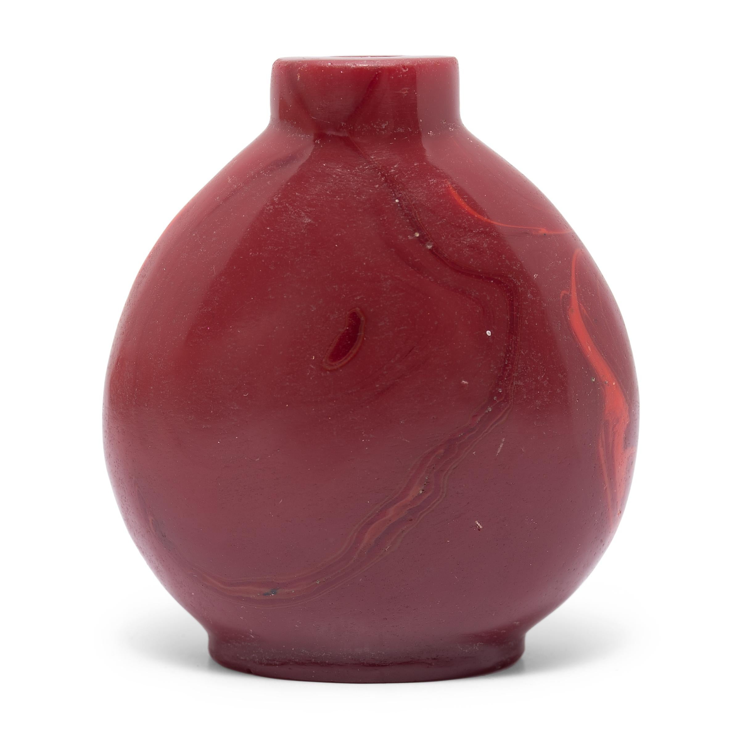 Qing Chinese Red Glass Snuff Bottle For Sale