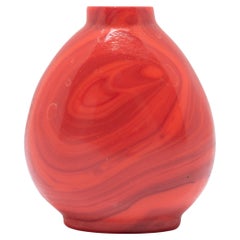 Chinesische Schnupftabakflasche aus rotem Glas