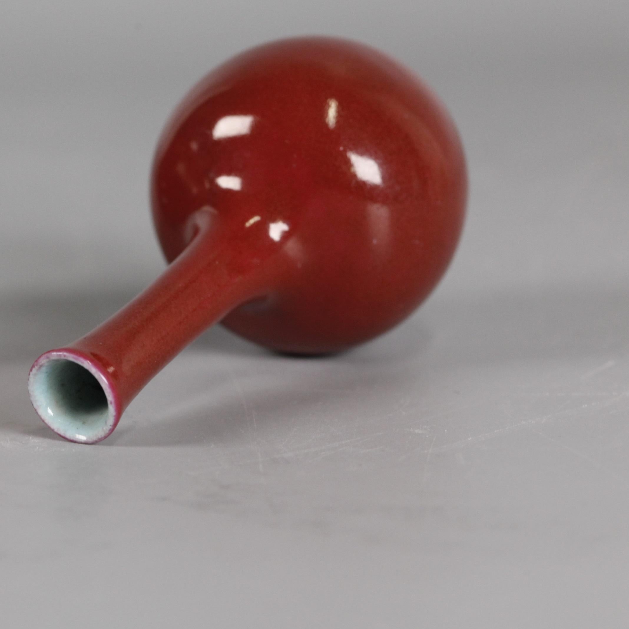 Cinese Vaso cinese in porcellana smaltata rossa, XIX secolo. in vendita
