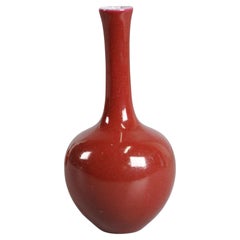 Antique Chinese red glazed porcelain vase, 19th c.