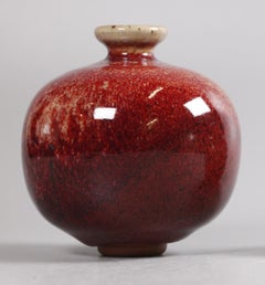 Chinese red glazed porcelain water pot, Republican period