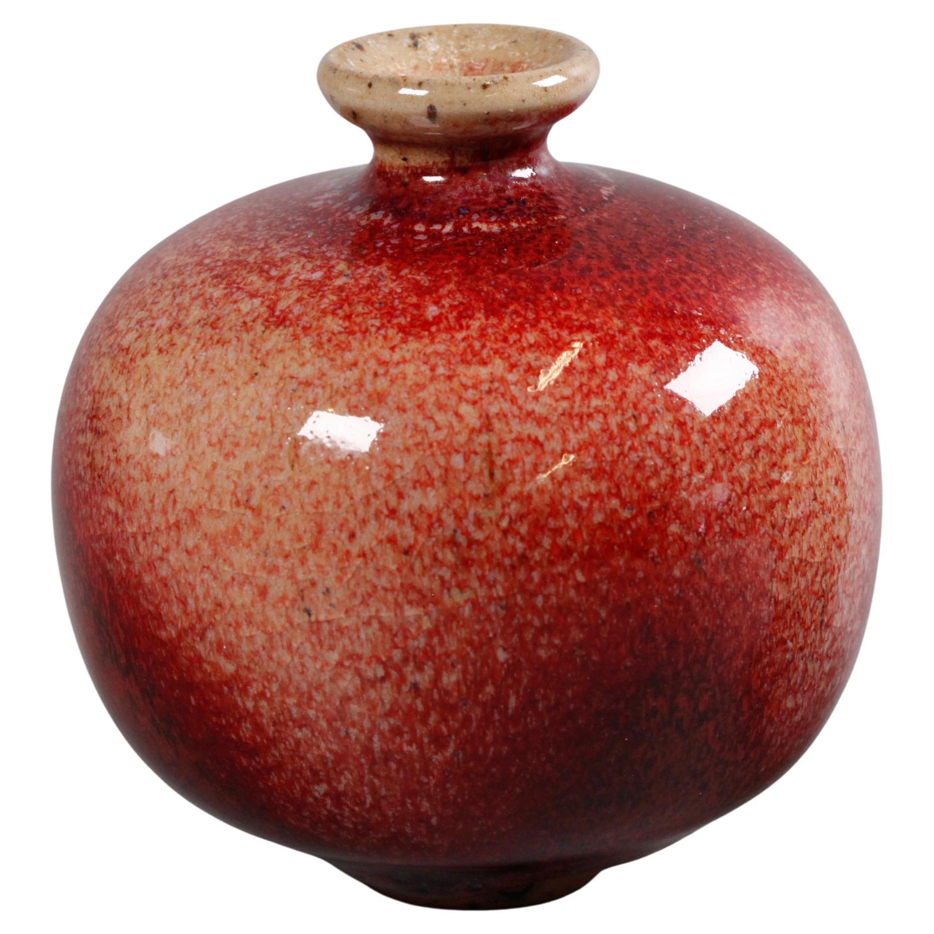 Chinese red glazed porcelain water pot, Republican period