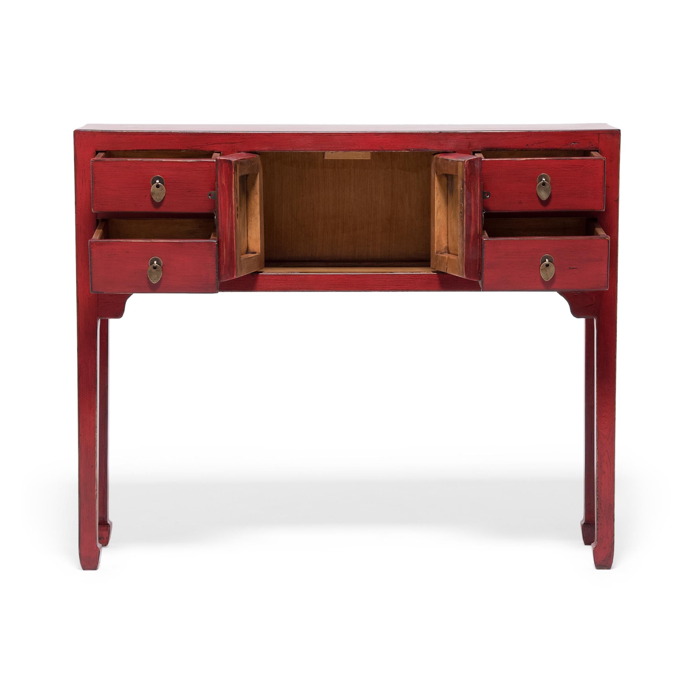Chinese Red Lacquer Altar Coffer 1