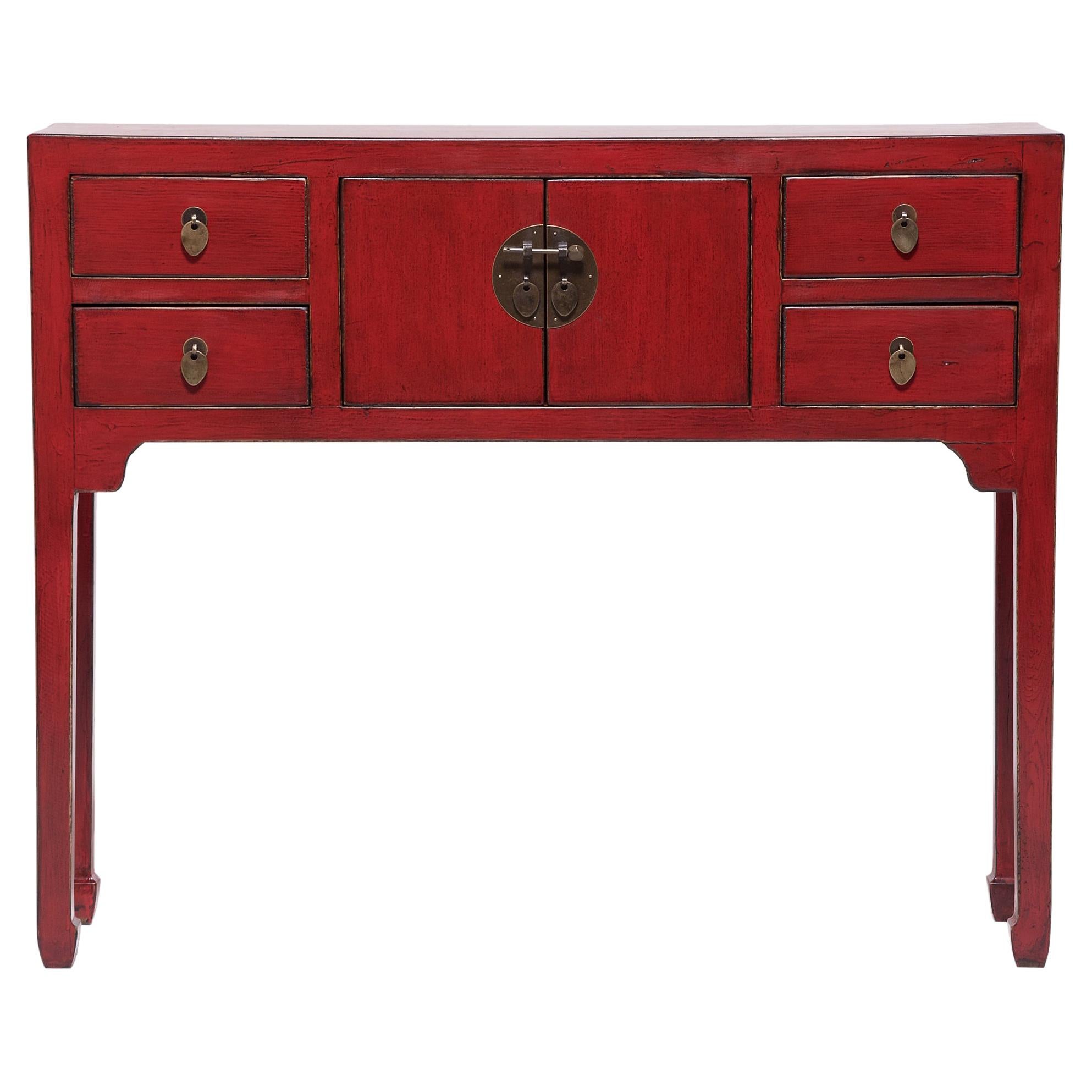 Chinese Red Lacquer Altar Coffer