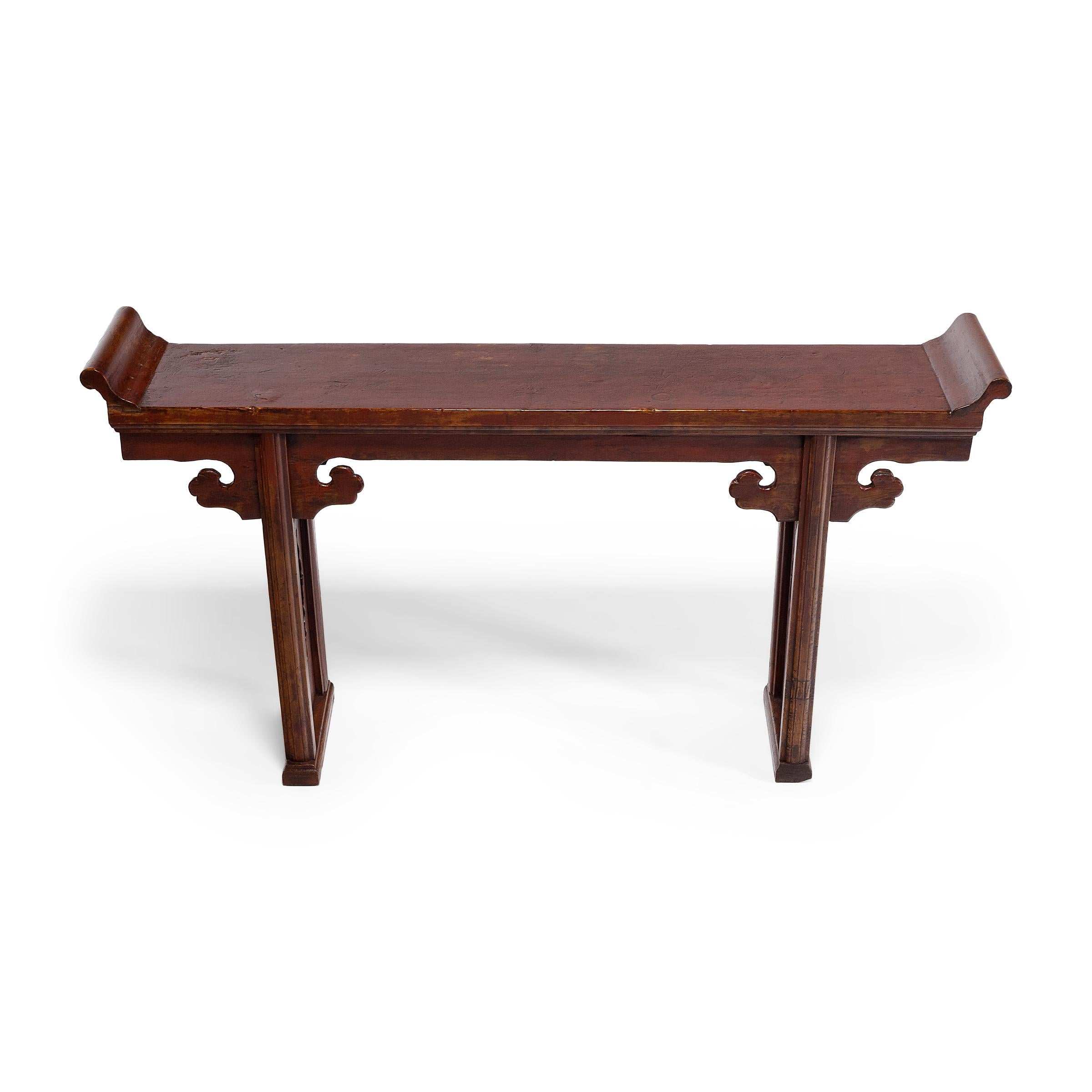 19th Century Chinese Red Lacquer Altar Table, c. 1850
