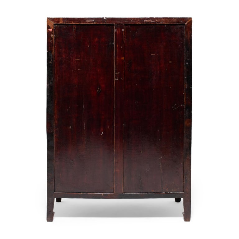Lacquered Chinese Red Lacquer Apothecary Cabinet, c. 1850