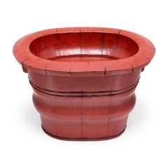 Chinese Red Lacquer Baby Bath, c. 1880