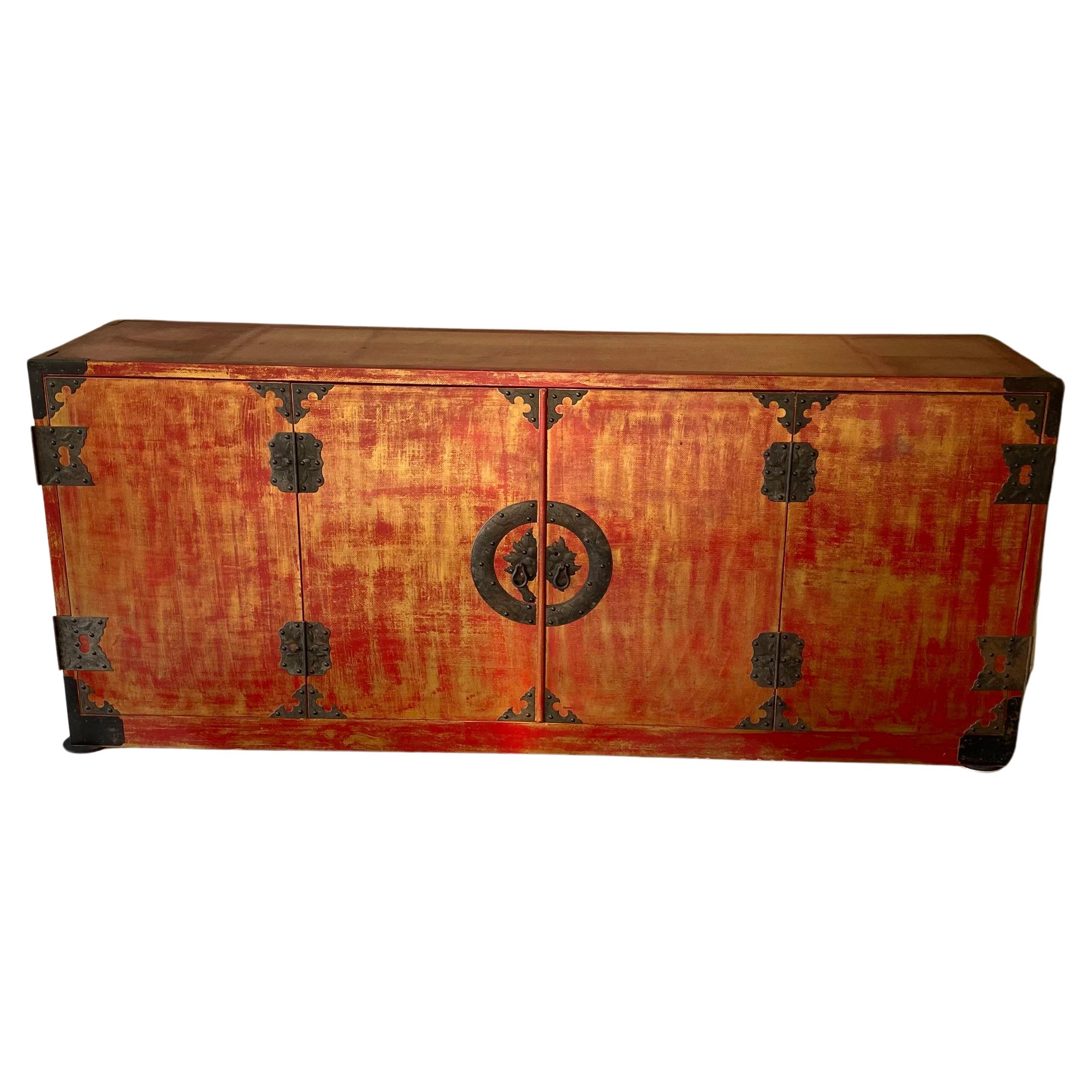 Chinese Red Lacquer Buffet/ Sideboard For Sale