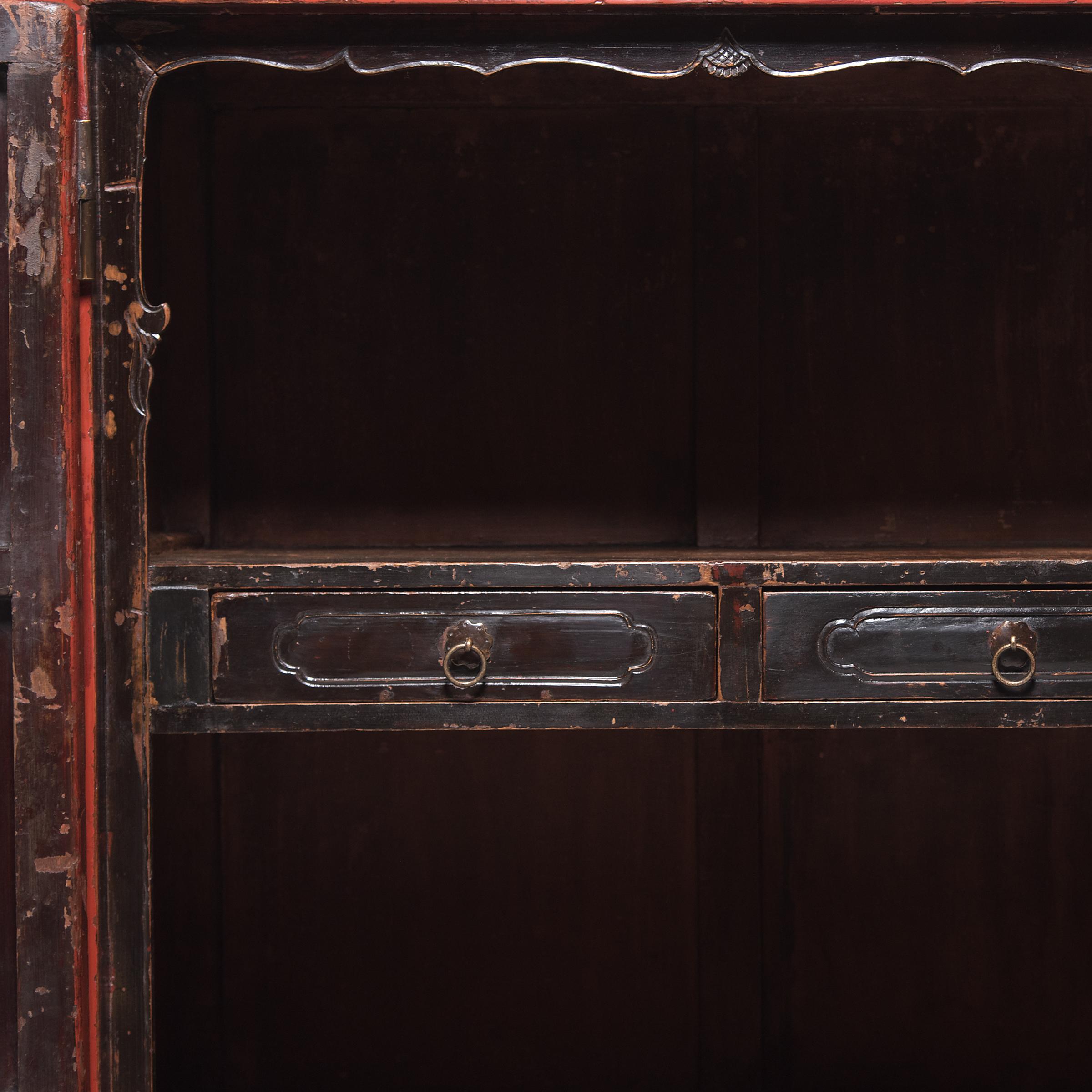 Chinese Red Lacquer Cabinet, c. 1850 3