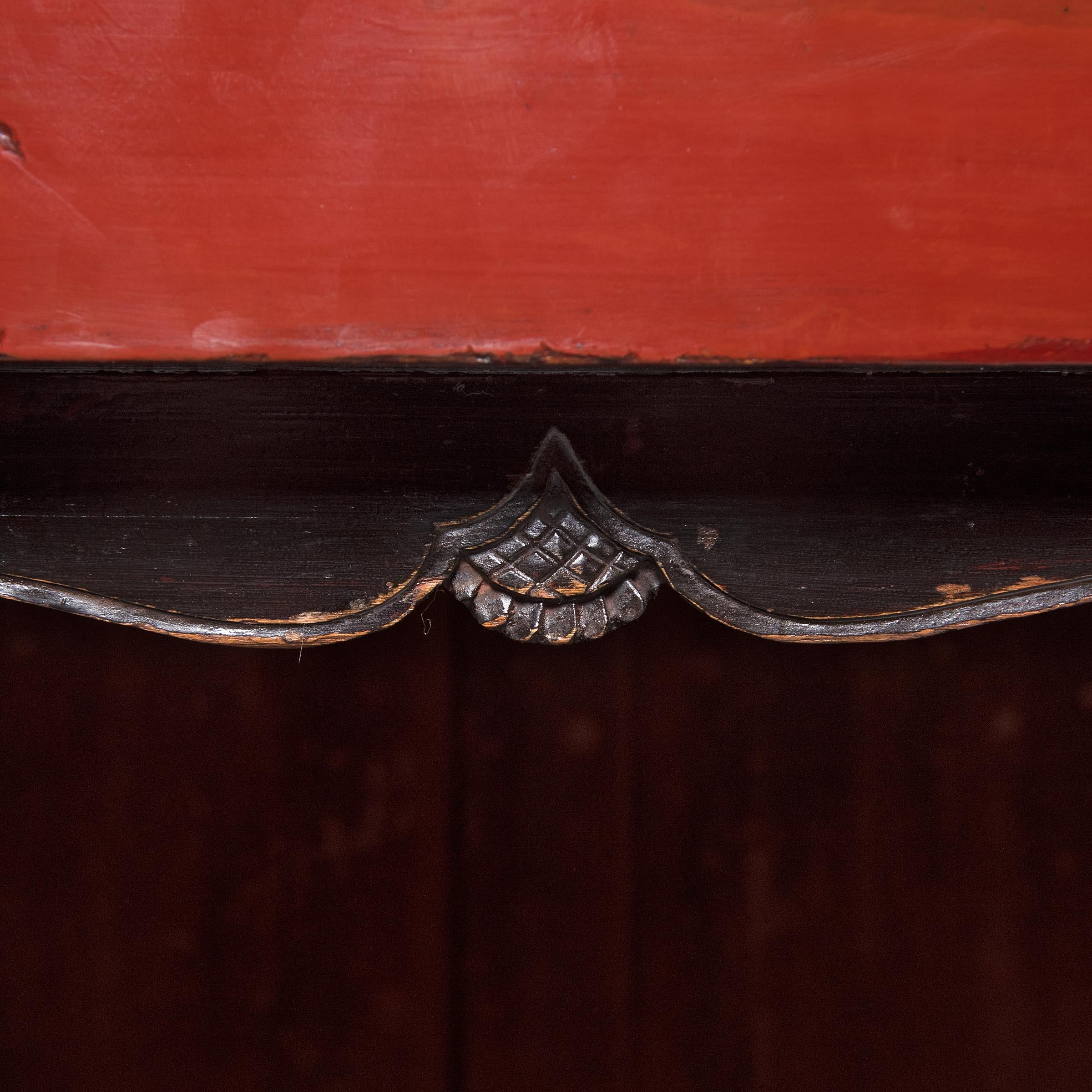 Chinese Red Lacquer Cabinet, c. 1850 5