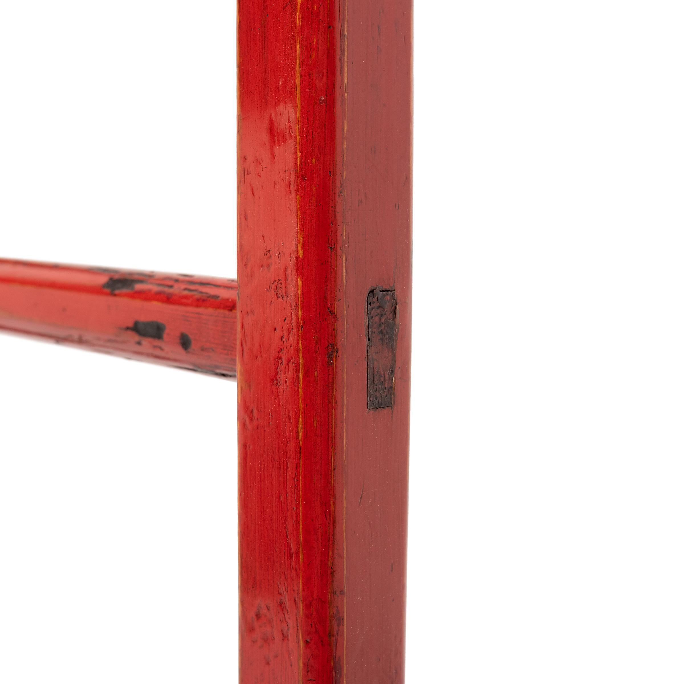 Qing Chinese Red Lacquer Cloud Ladder, c. 1900 For Sale