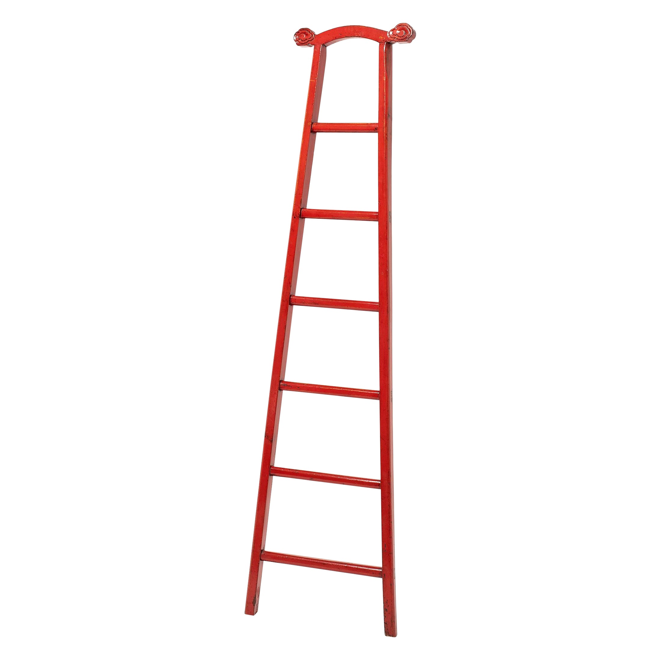 Chinese Red Lacquer Cloud Ladder, c. 1900