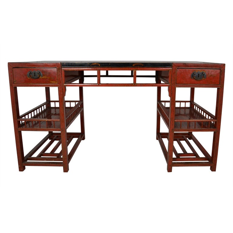 Chinese Red Lacquer Desk Early 19th Century For Sale At 1stdibs